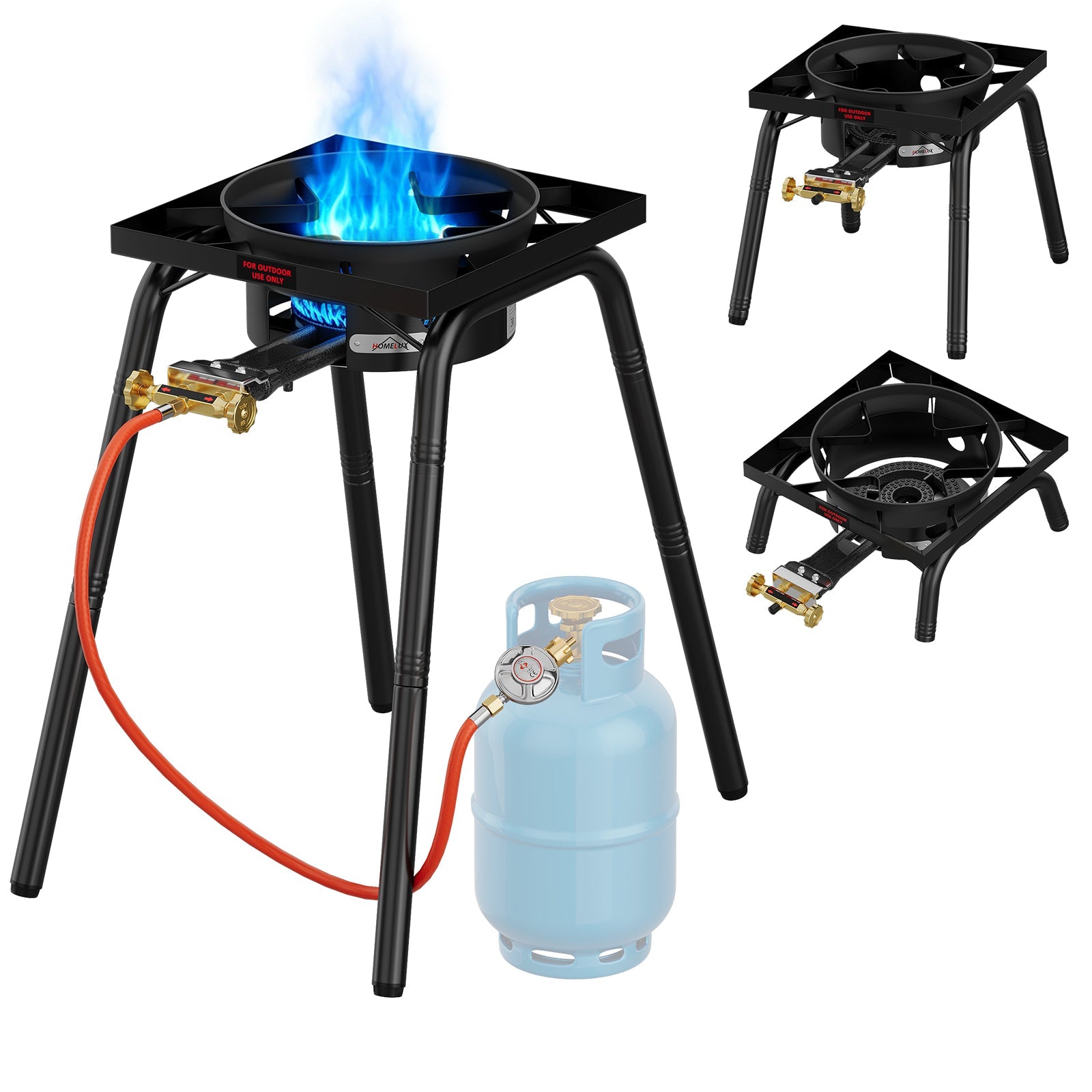 HOMELUX Gas-Hockerkocher 11,5 kW im Test: Höhenverstellbarer Outdoor-Gaskocher aus Gusseisen für Camping & Garten
