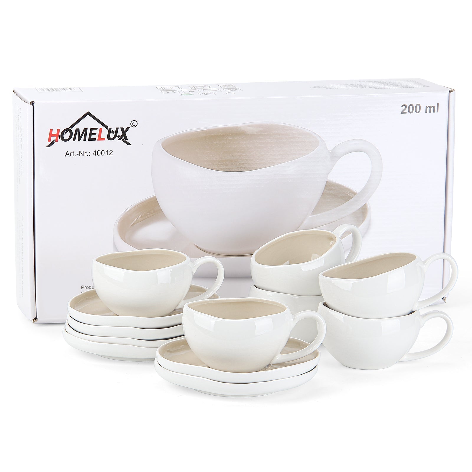 6-teiliges Keramik Cappuccinotassen Set
