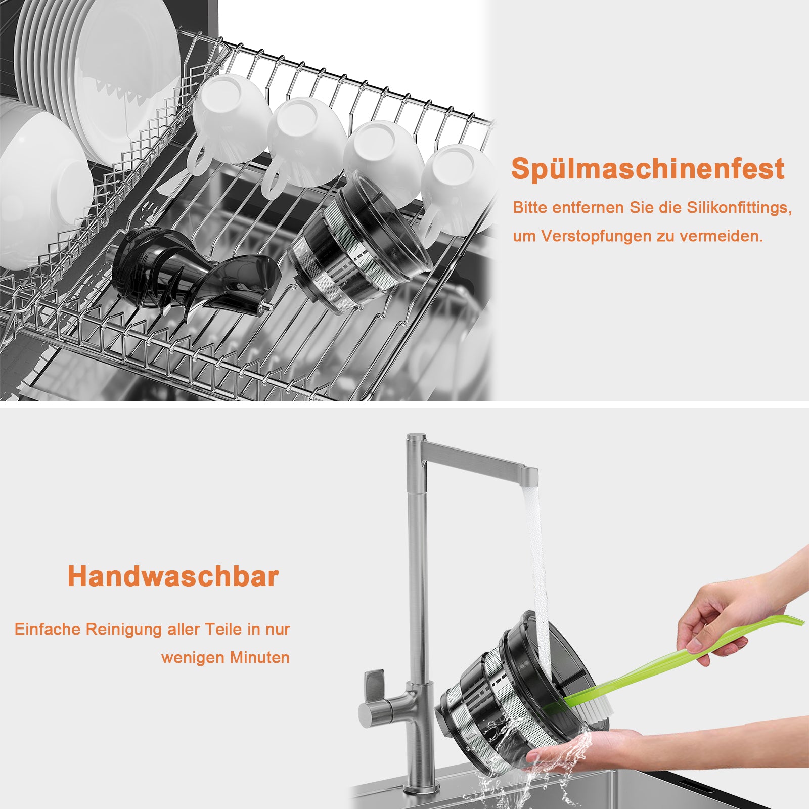 HOMELUX Slow Juicer Entsafter, 140mm XXL Einfüllschacht für ganze Früchte, 150W Kaltpresse Saftpresse, Hohe Saftausbeute