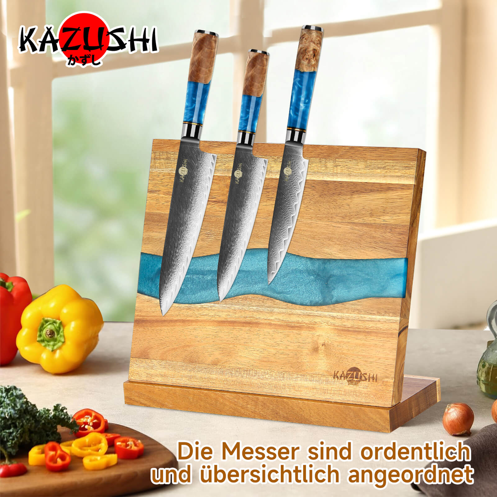 Messerblock Magnetisch, 26x22,5cm, Messerhalter zur sicheren, sauberen und ordentlichen Aufbewahrung von Messern, stabiler Messerblock