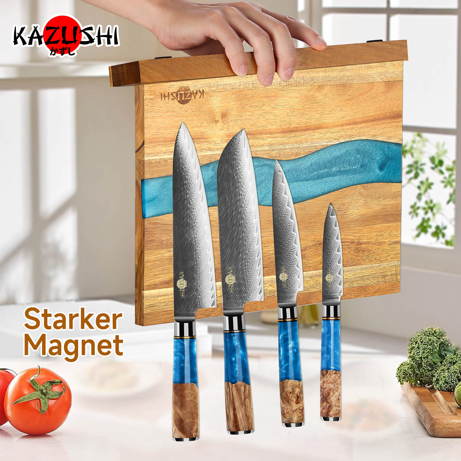 Messerblock Magnetisch, 26x22,5cm, Messerhalter zur sicheren, sauberen und ordentlichen Aufbewahrung von Messern, stabiler Messerblock