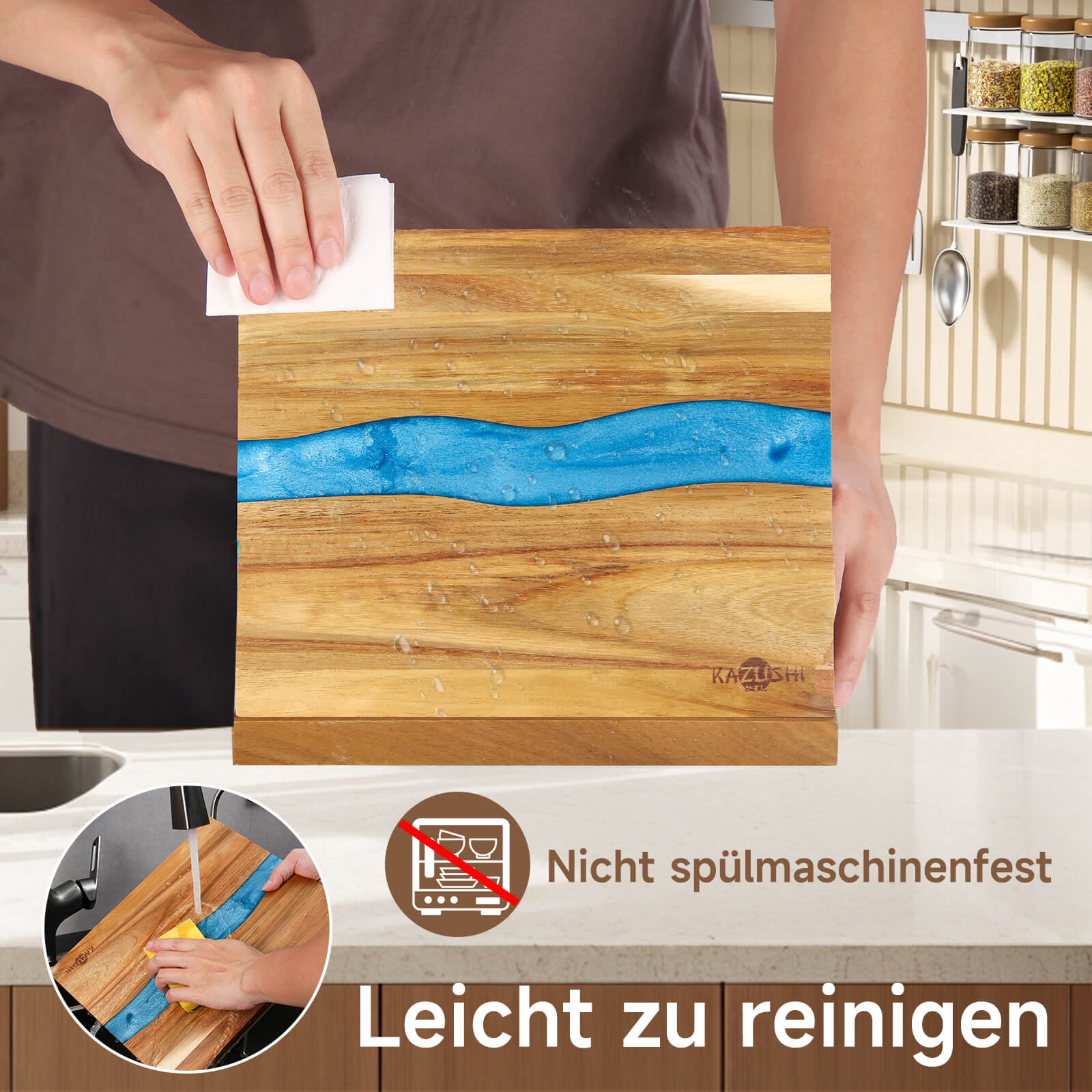 Messerblock Magnetisch, 26x22,5cm, Messerhalter zur sicheren, sauberen und ordentlichen Aufbewahrung von Messern, stabiler Messerblock