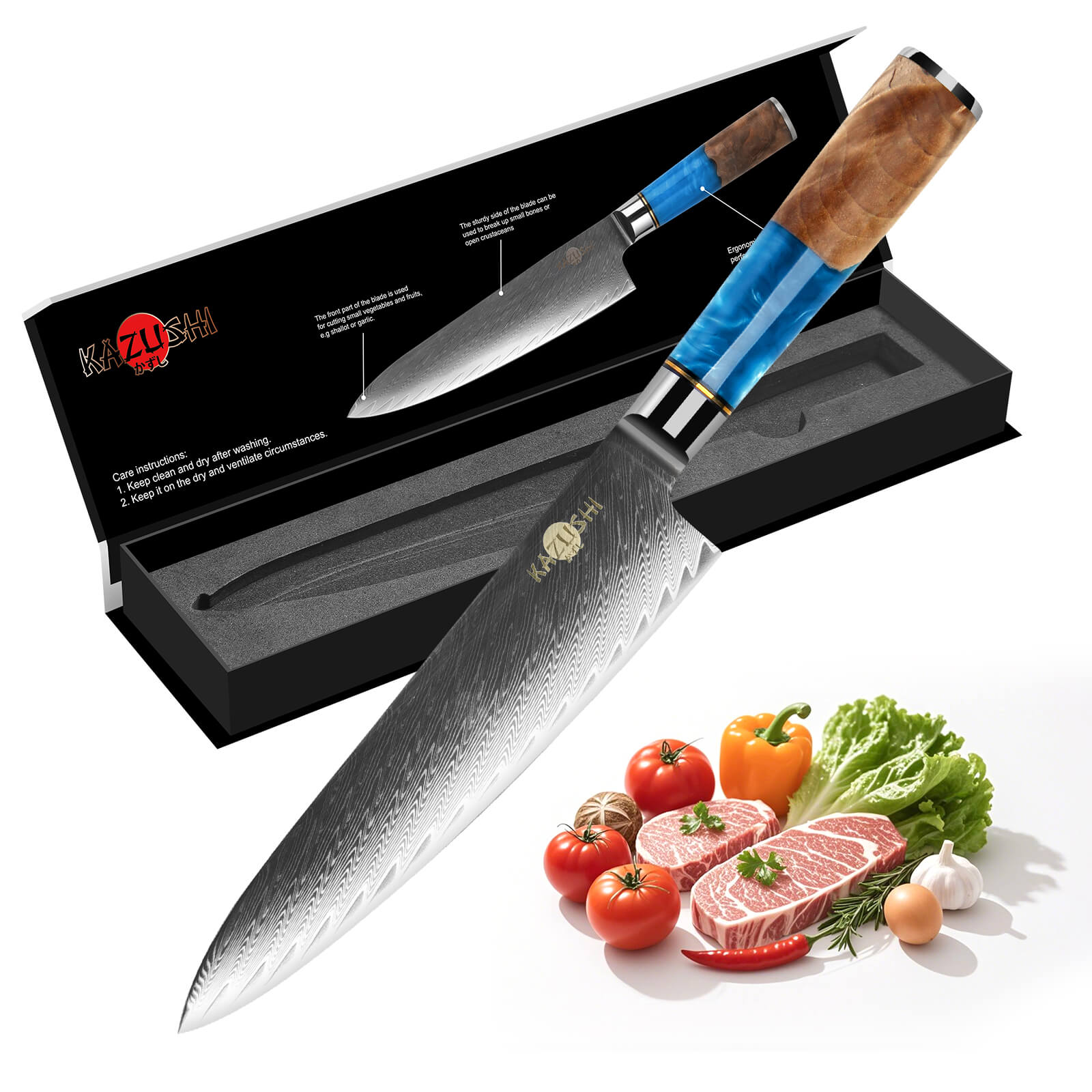 Professionelles 8-Zoll-Kochmesser aus Hochkohlenstoffstahl – superscharf, ergonomisch, langlebig, ideal für Fleisch, Gemüse & mehr