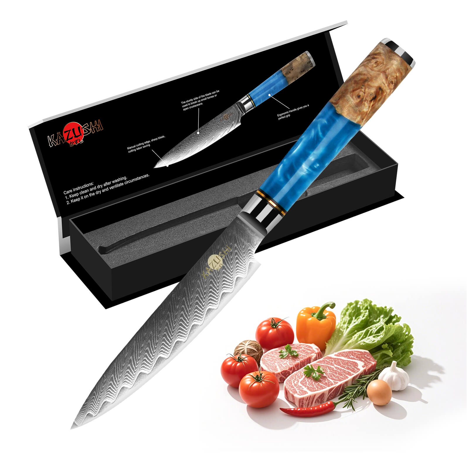 5-Zoll-Kochmesser aus Hochkohlenstoffstahl – Superscharfes Allzweckmesser mit ergonomischem Griff für präzises Schneiden und Obstverarbeitung