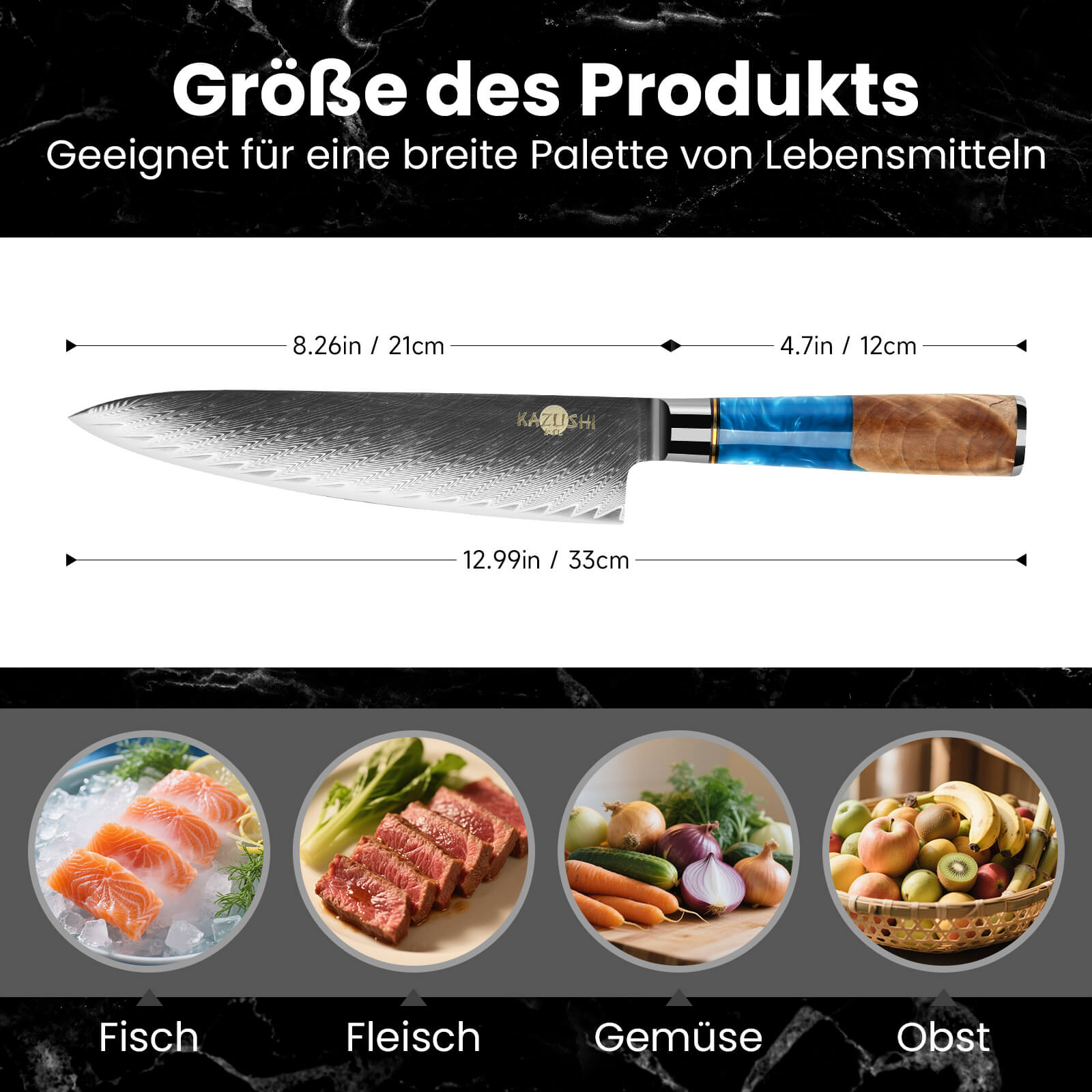 5-teiliges Profi Kochmesser Set – Superscharf, ergonomisch, rostfrei – Chefmesser, Santoku, Brotmesser, Universalmesser