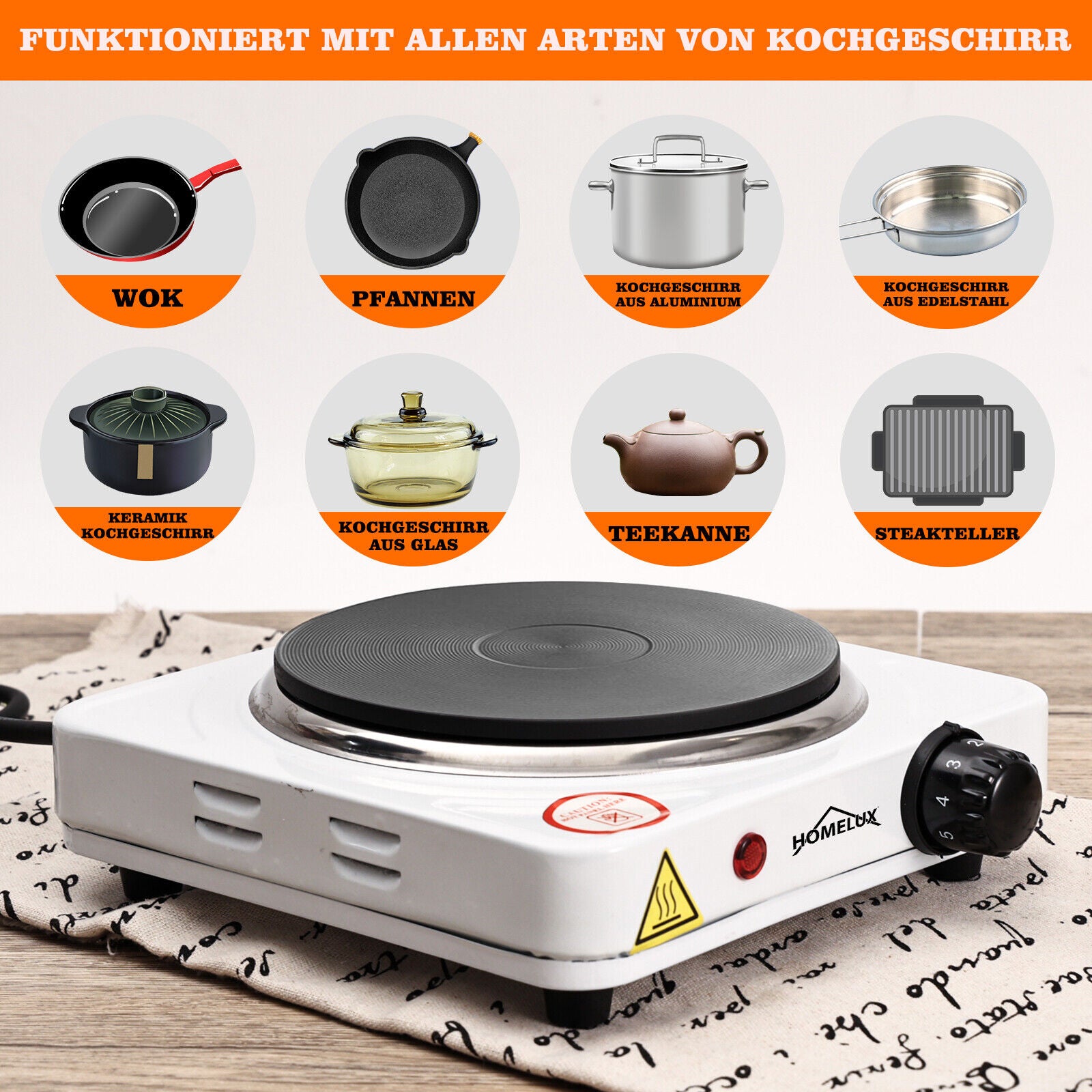 Mobile Kochplatte für Büro, Camping und Partys – Flexibel und leistungsstark