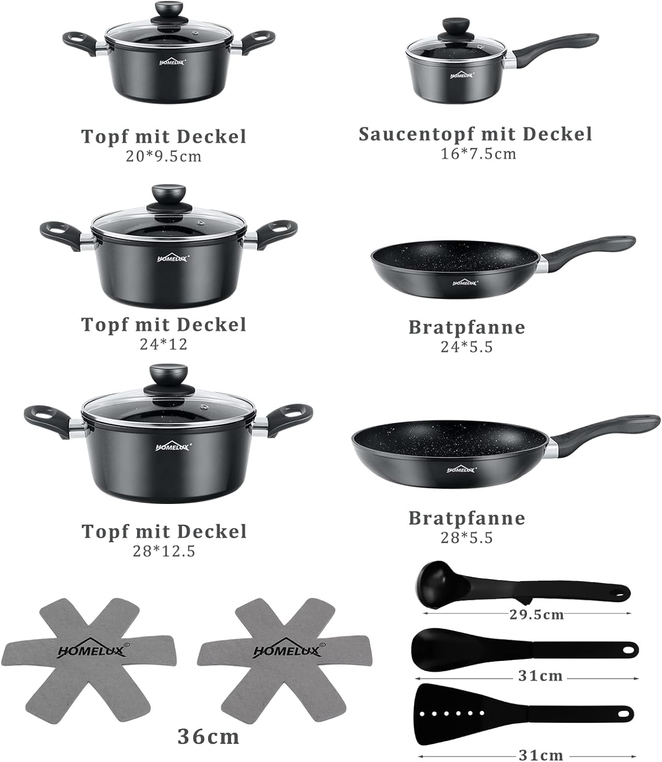 Homelux Kochgeschirr-Set – perfekte Kombination aus Stil und Funktionalität.