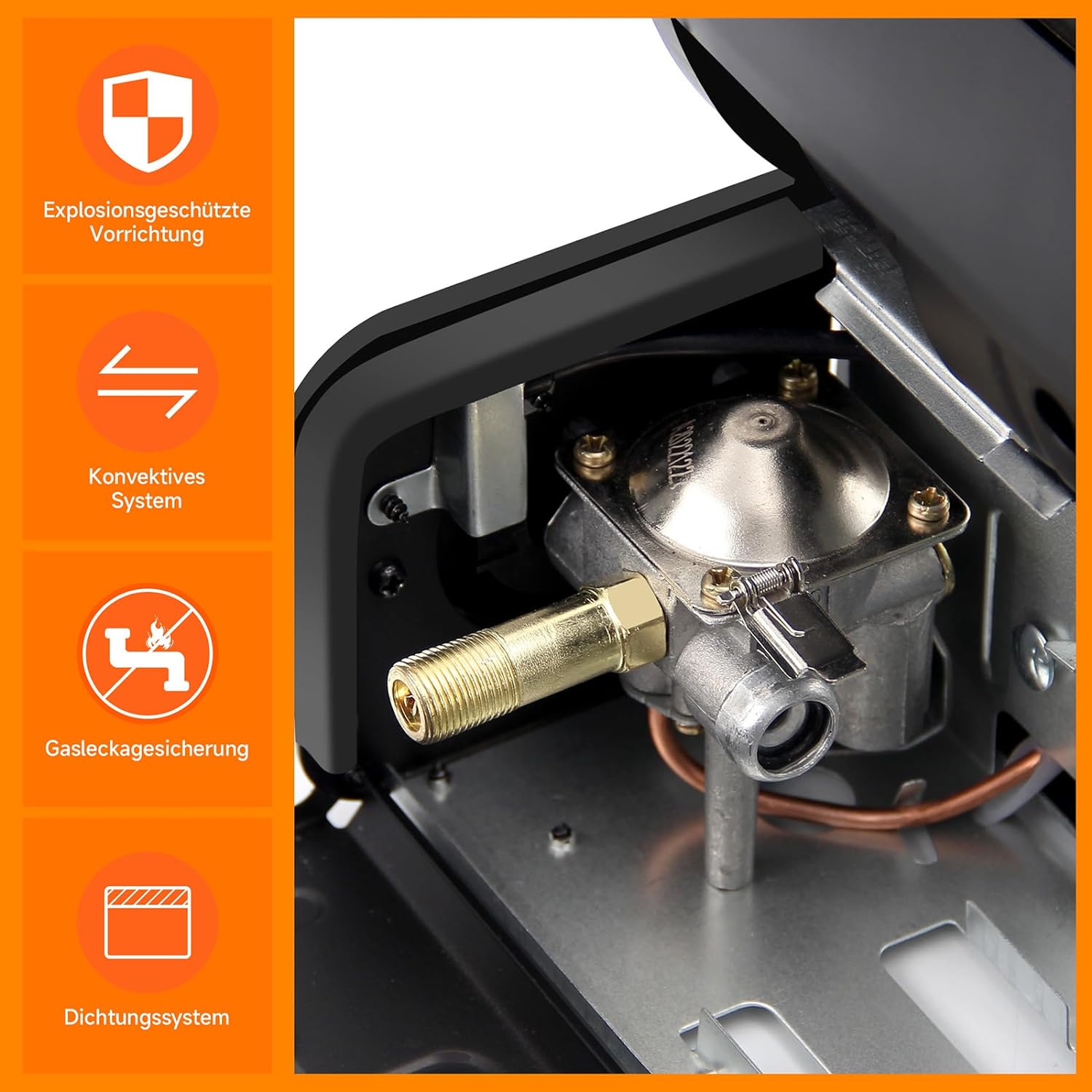 Kompakter Gasheizer für Camping, Angeln und Wandern – Einfach zu transportieren.