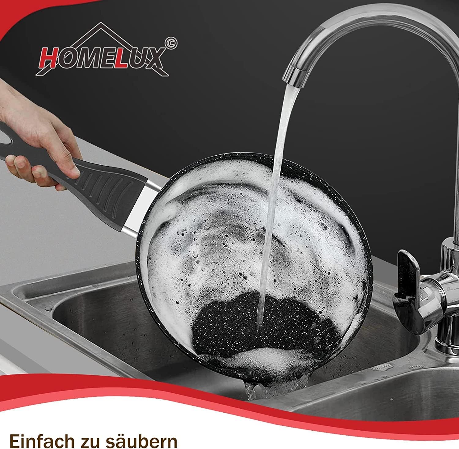 Hochwertige Glasdeckel mit Belüftung für optimale Kochkontrolle.