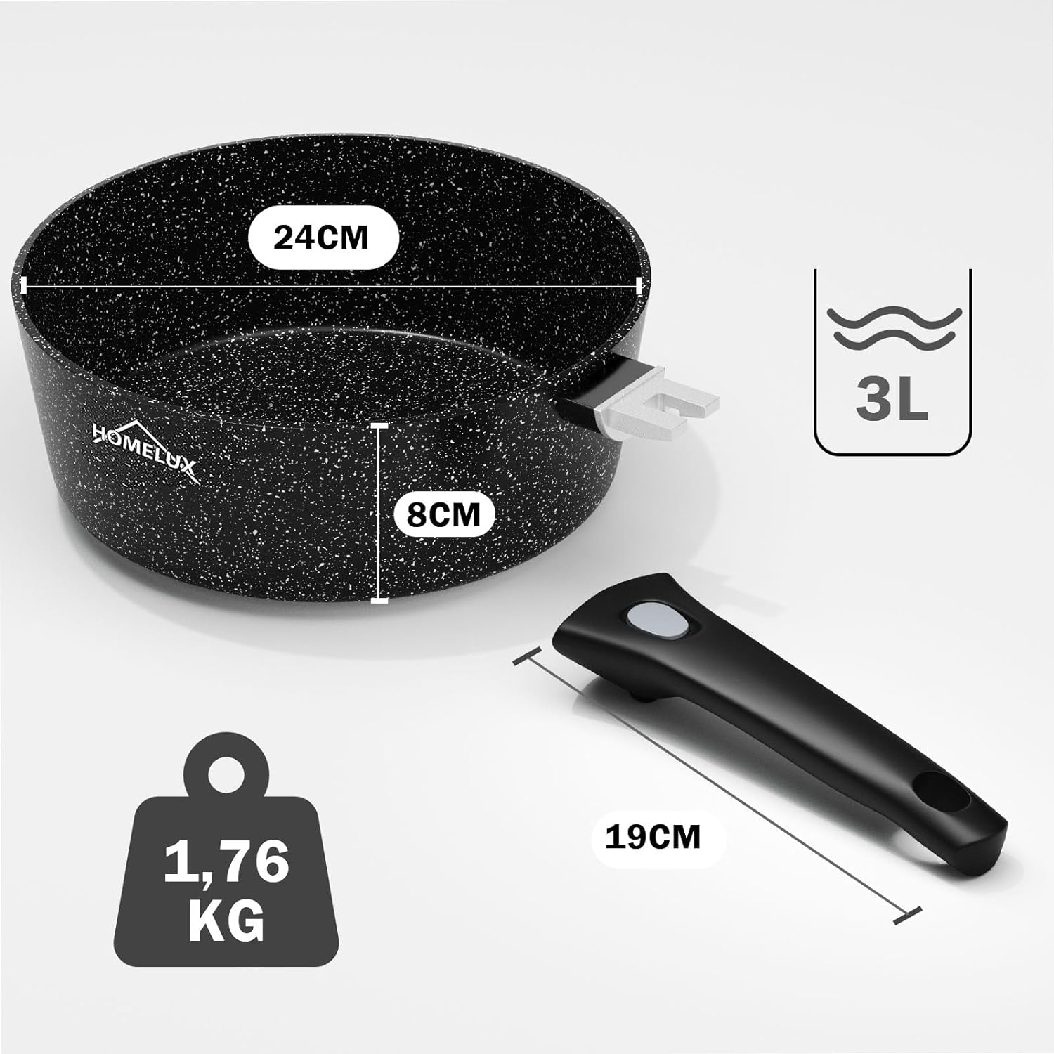 Vielseitige Homelux Bratpfanne für Induktionsherde, Öfen und andere Herdarten