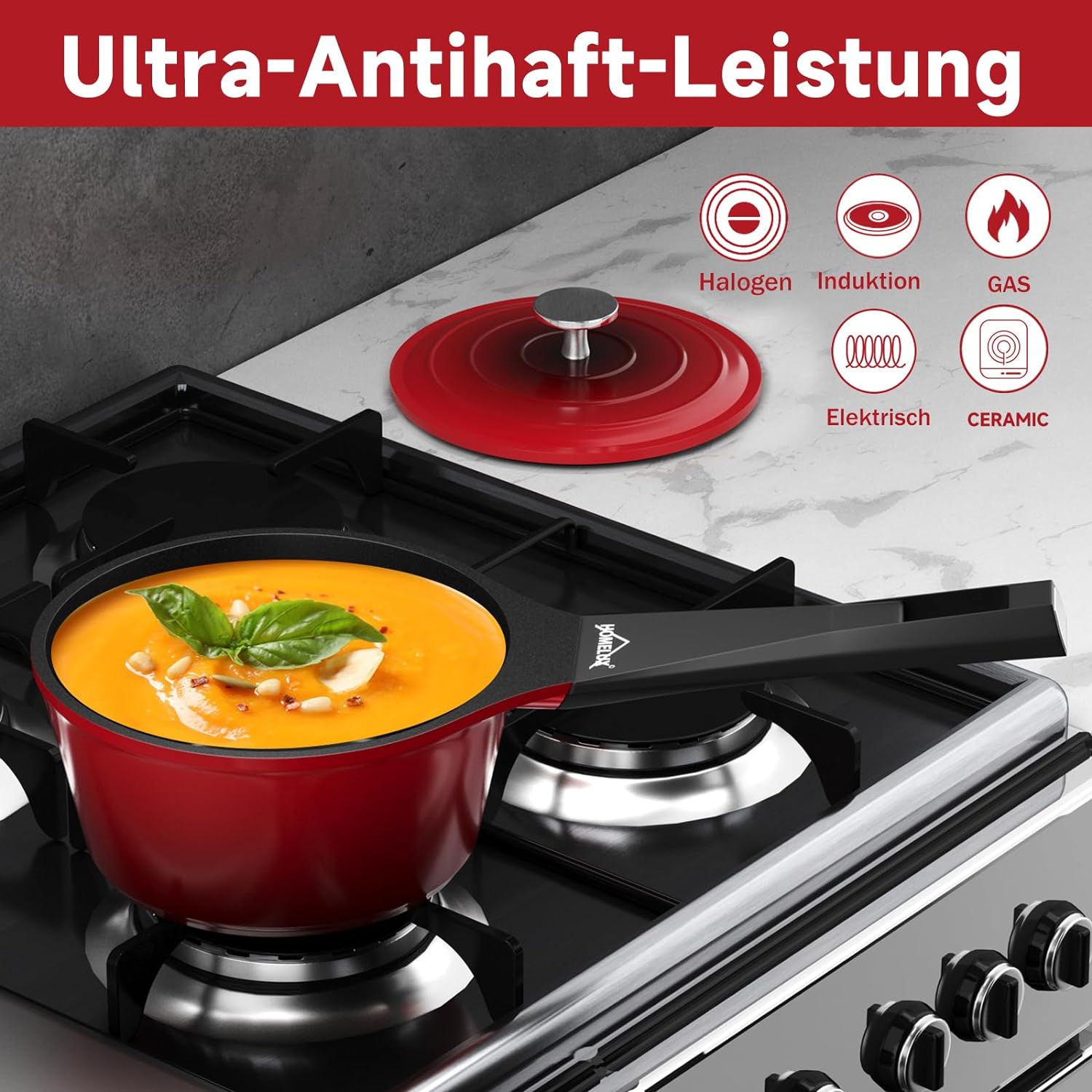 HOMELUX Induktionskochtopf für energiesparendes und gesundes Kochen