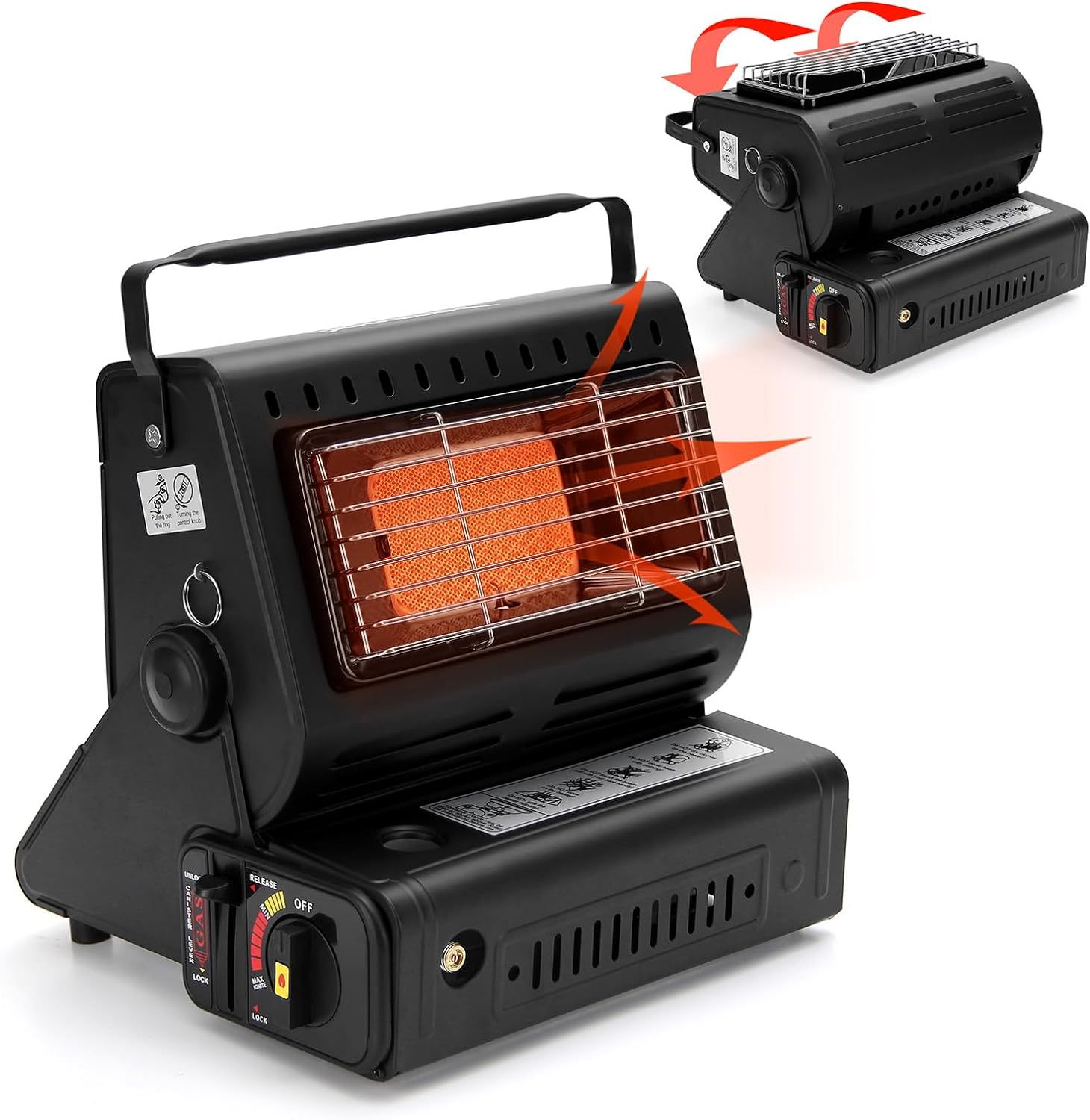 Kochender Camping-Gasheizer für heiße Getränke und Mahlzeiten unterwegs.