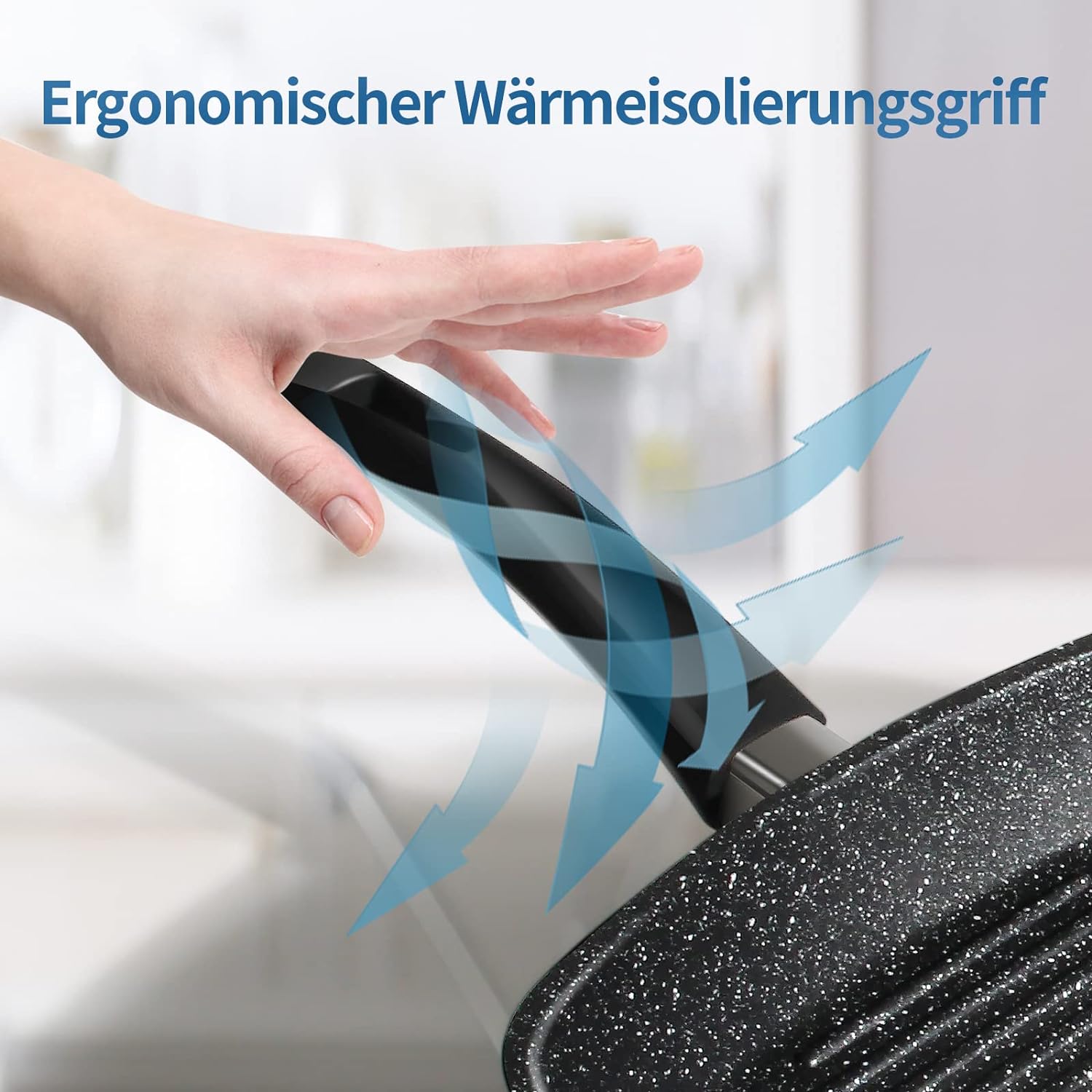 Ergonomische Grillpfanne mit rutschfestem und hitzebeständigem Griff
