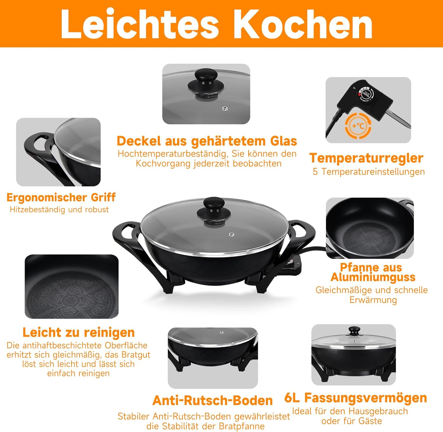 HOMELUX Elektropfanne - die ideale Lösung für vielseitiges Kochen