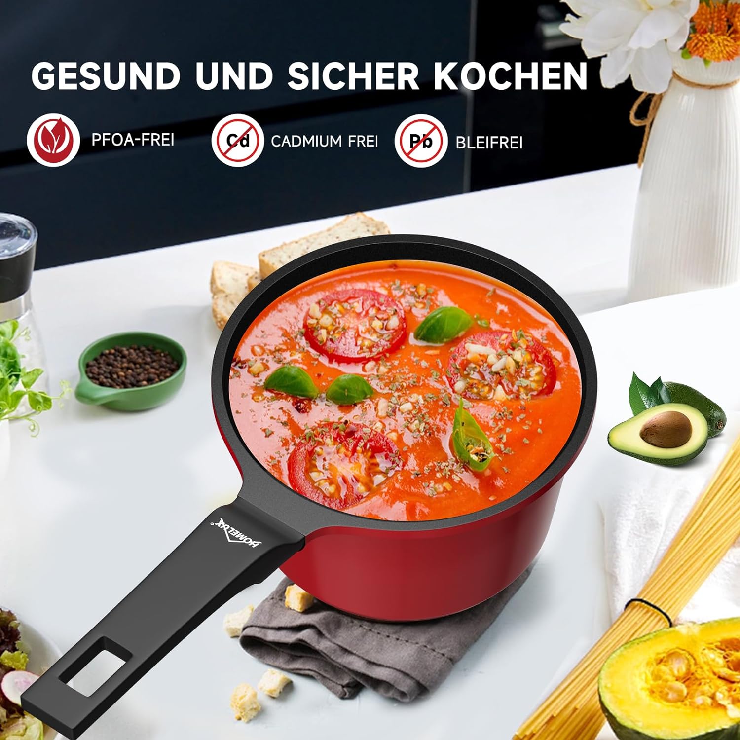 HOMELUX Induktionspfanne für energiesparende Wärmespeicherung und optimale Kochergebnisse