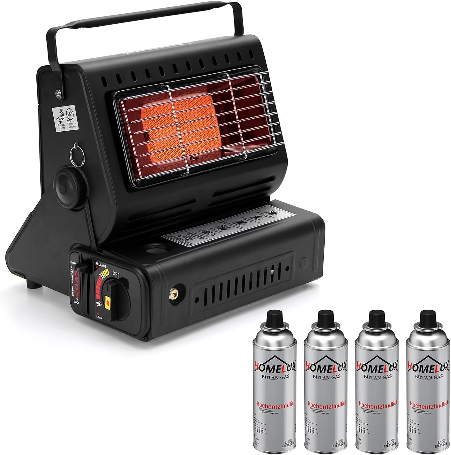 Gasheizer mit energiespeichernder Brennerplatte – Für effiziente Wärme und lange Betriebszeiten.