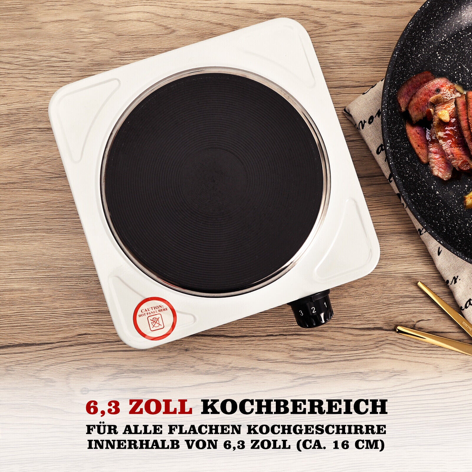 HOMELUX 1000W Kochplatte für präzises Kochen – Ideal für kleinere Haushalte