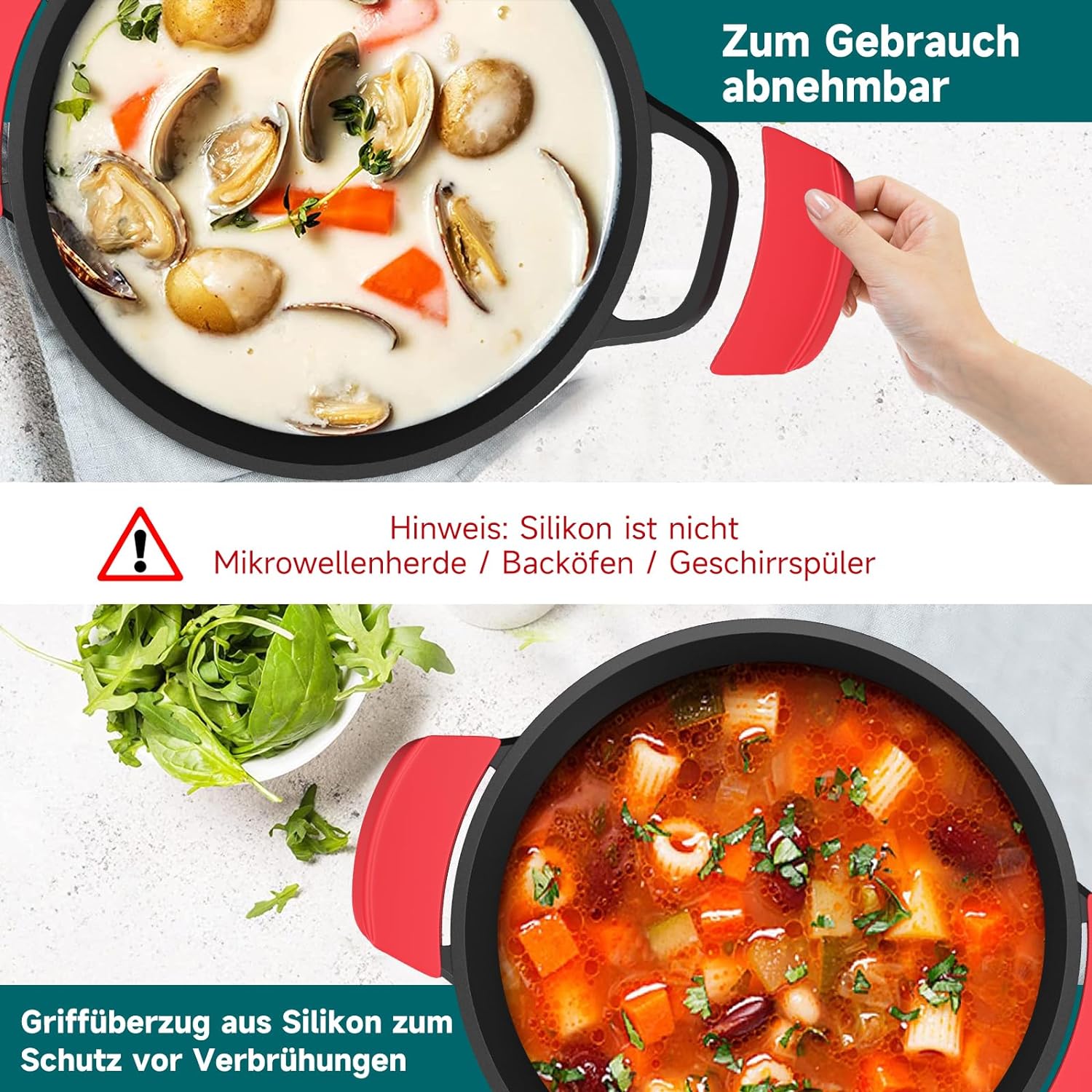 Homelux Topf Set mit Silikonhandschuhen – Sicherheit beim Kochen garantiert