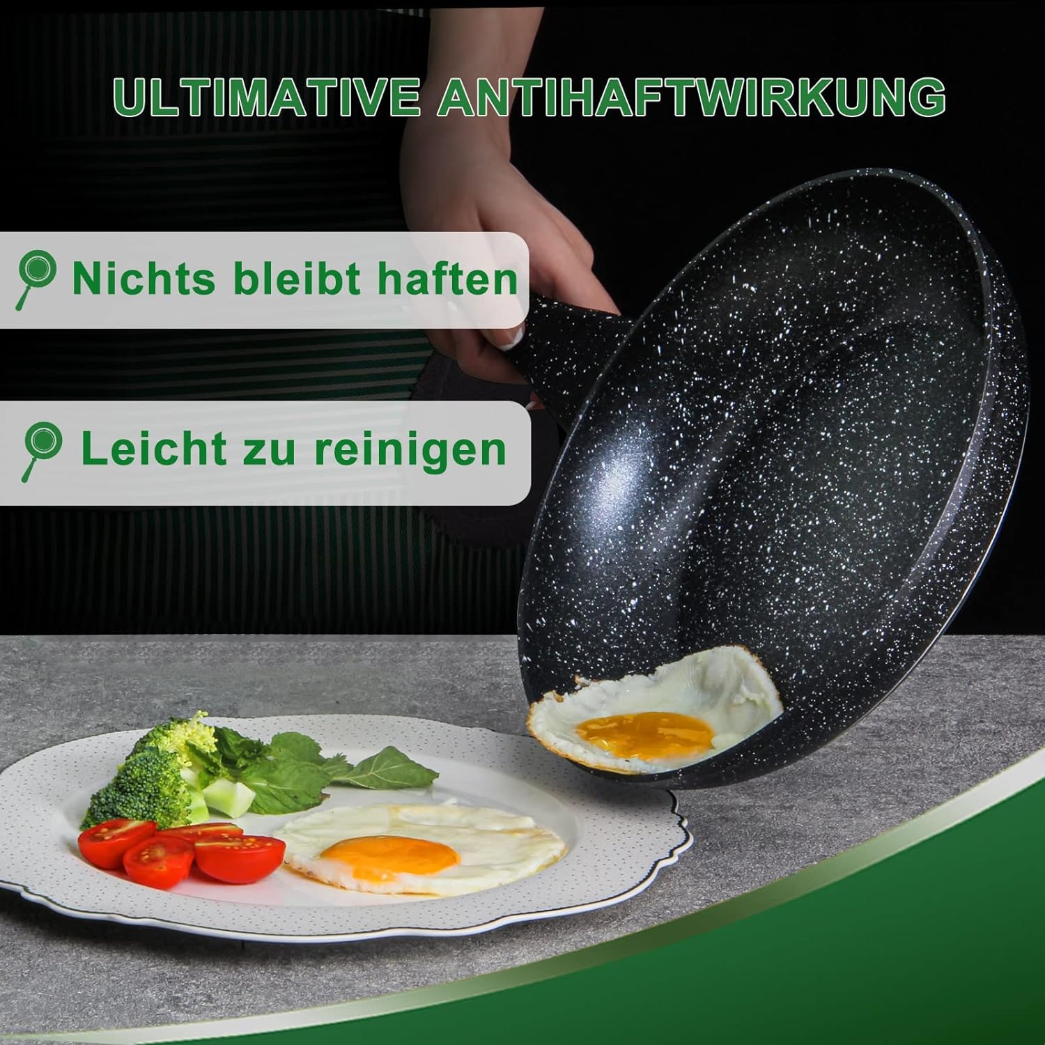 Pfannen-Set Pfanne Ø20/24/28 cm Bratpfanne Antihaftbeschichtung Pfanne Induktion geeignet für alle Herdarten
