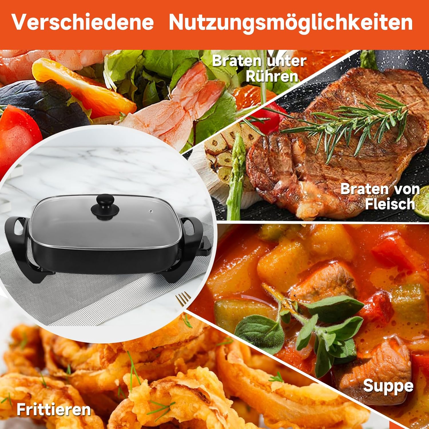 Große 8L Kapazität – Ideal für größere Mahlzeiten oder Partys