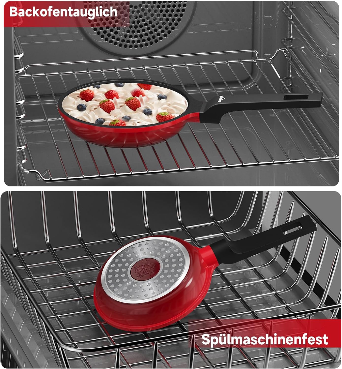 HOMELUX kleine Pfanne 14cm Bratpfanne Induktion, Non Stick Pan – Mini Bratpfanne - Induktionspfanne - crepe pfanne