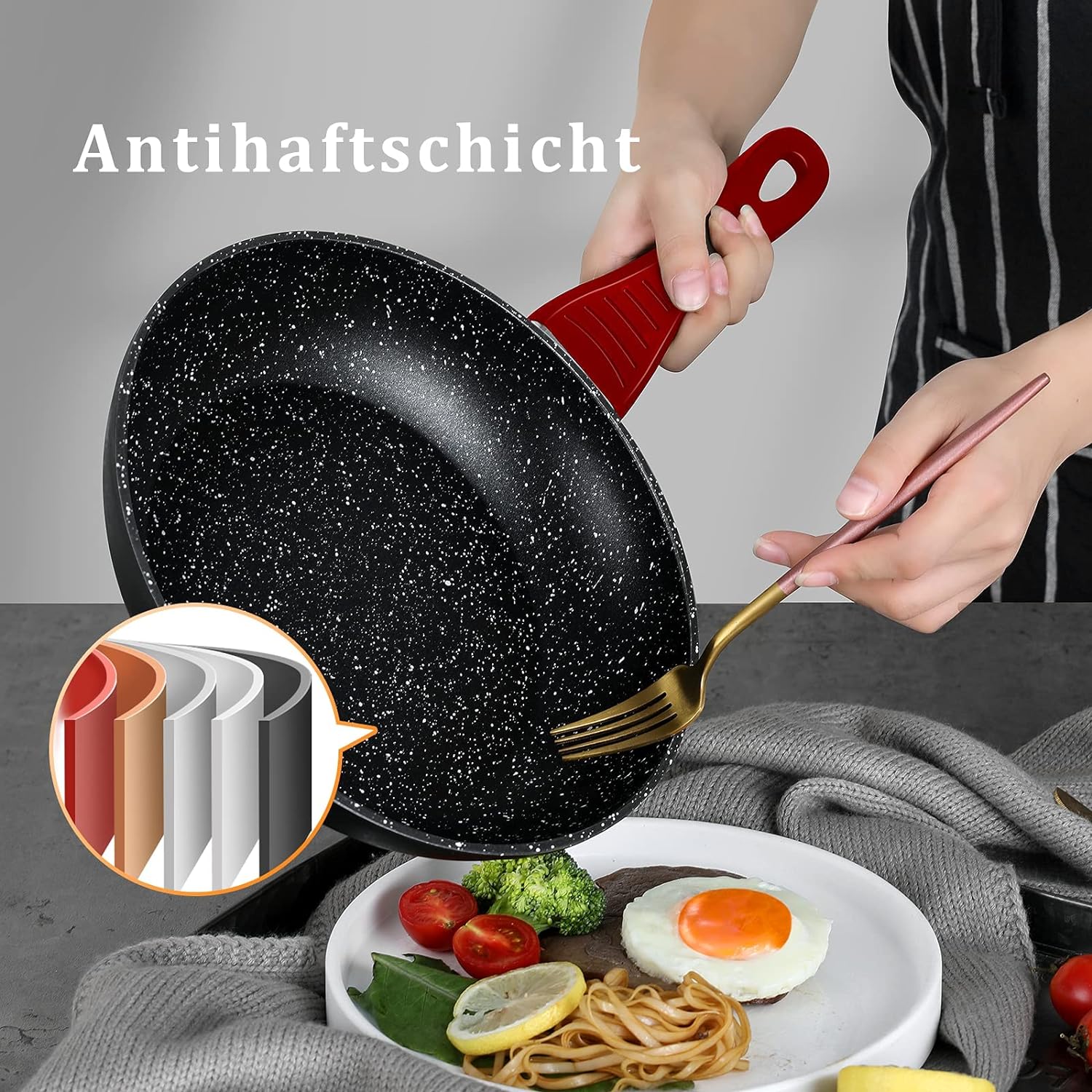 Ergonomische Cool-Touch-Griffe für sichere und bequeme Handhabung.