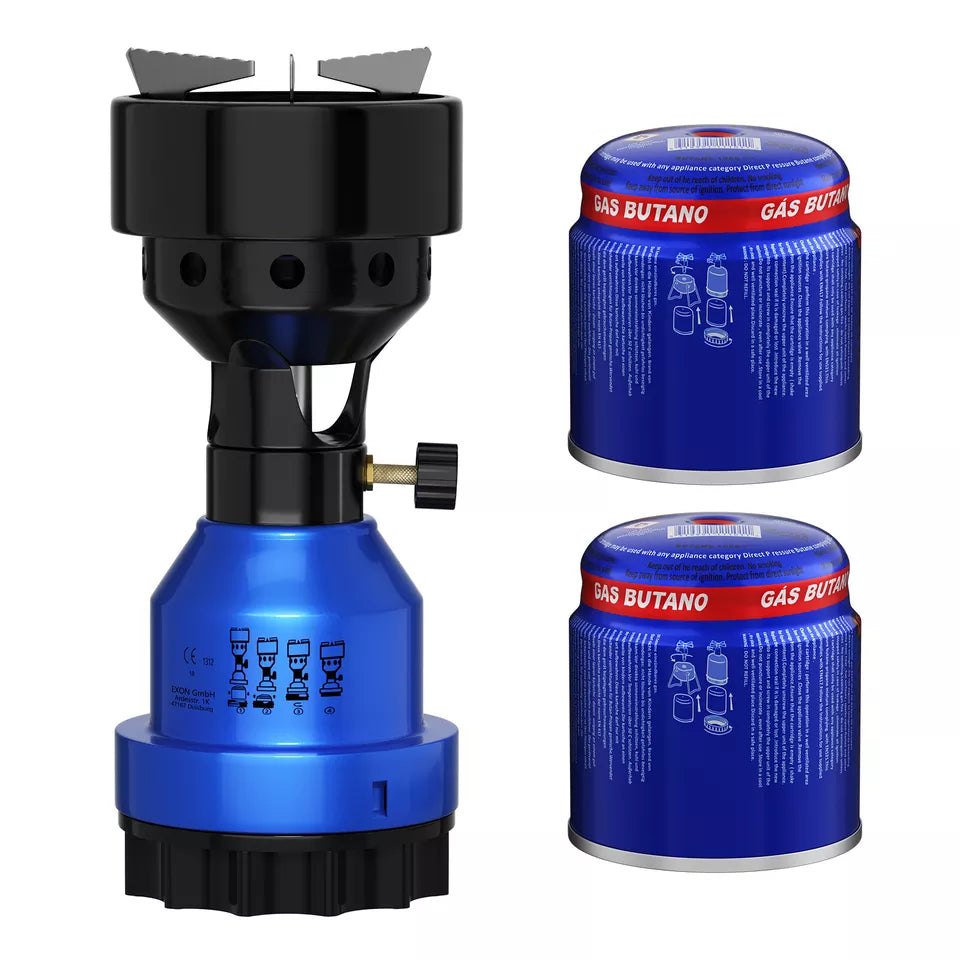 2in1 Campingkocher Gaskocher 1 Flammig Shisha Kohleanzünder für Gaskartuschen