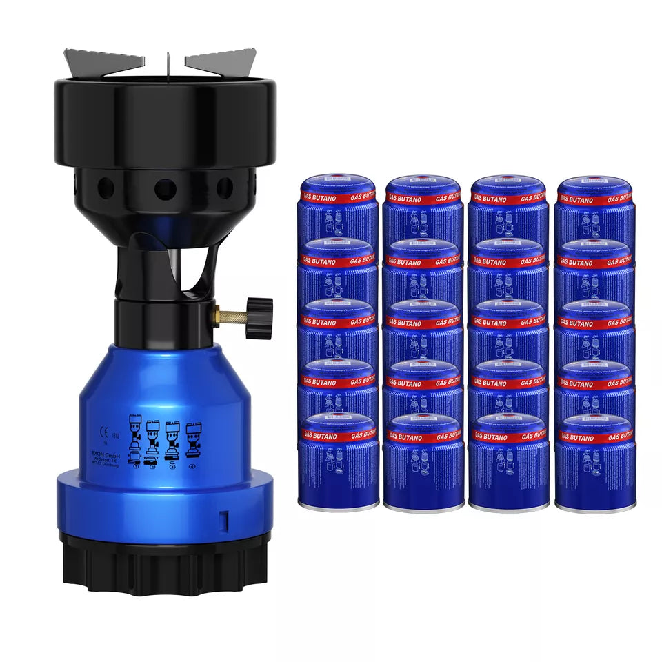 2in1 Campingkocher Gaskocher 1 Flammig Shisha Kohleanzünder für Gaskartuschen