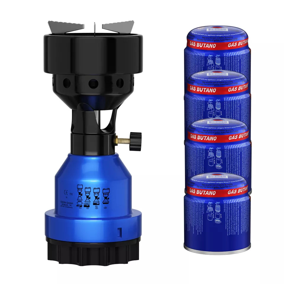 2in1 Campingkocher Gaskocher 1 Flammig Shisha Kohleanzünder für Gaskartuschen