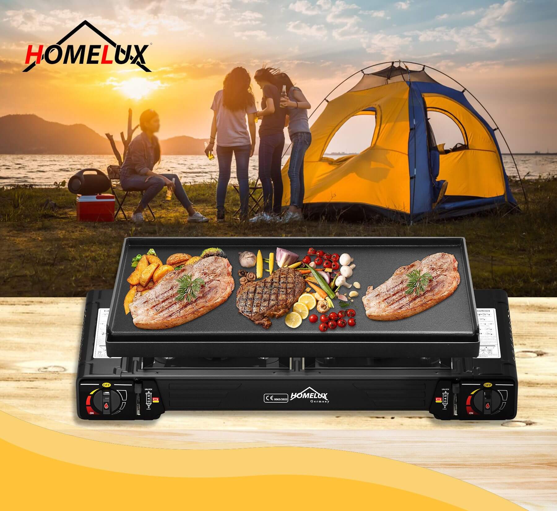Profi-Campingkocher für Camping, Garten und Outdoor-Kochen