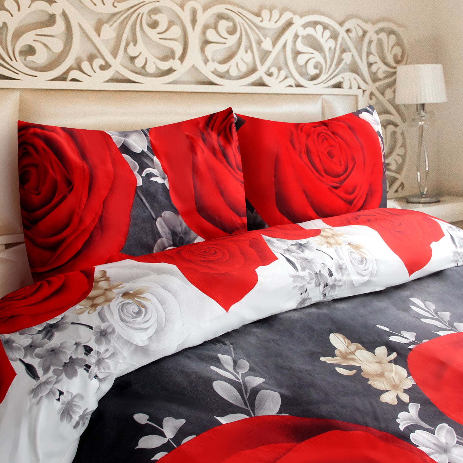 4-teiliges Set mit Bettbezug 200x220 und 2 Kissenbezügen 50x70 cm, passend zu jedem Schlafzimmerstil