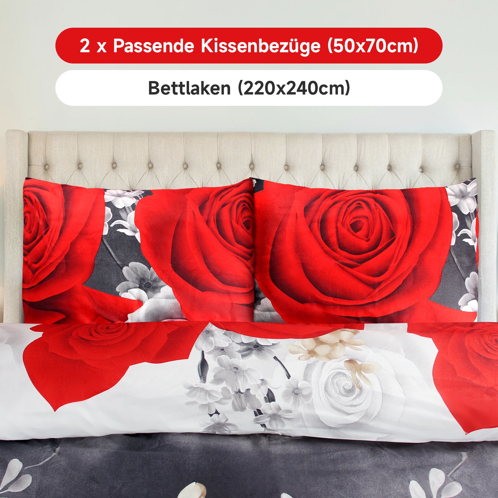 Temperaturregulierende Bettwäsche mit Reißverschluss und einfacher Pflege, trocknergeeignet