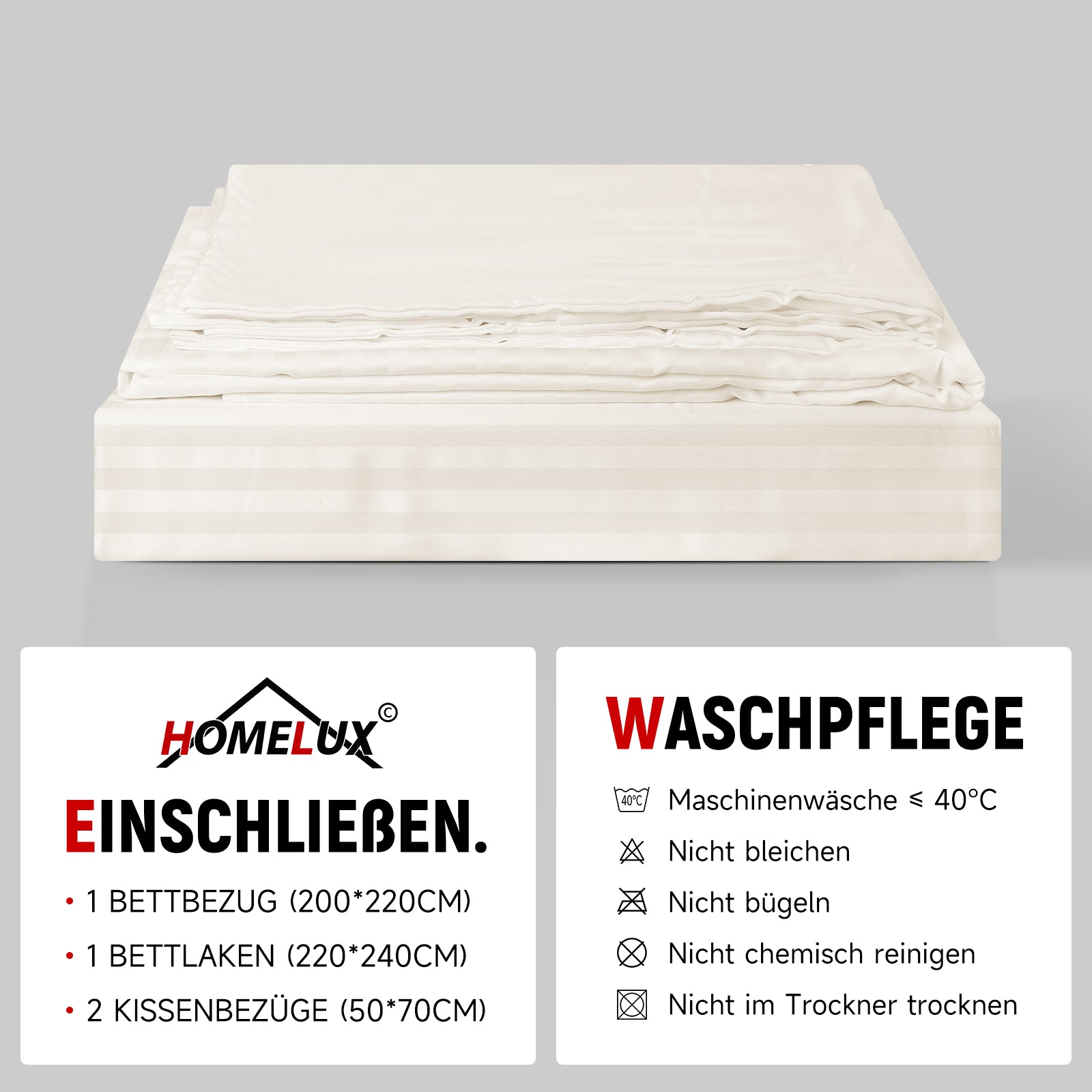 Homelux Bettwäsche 220x240 – Zeitloses Design in trendigen Farben