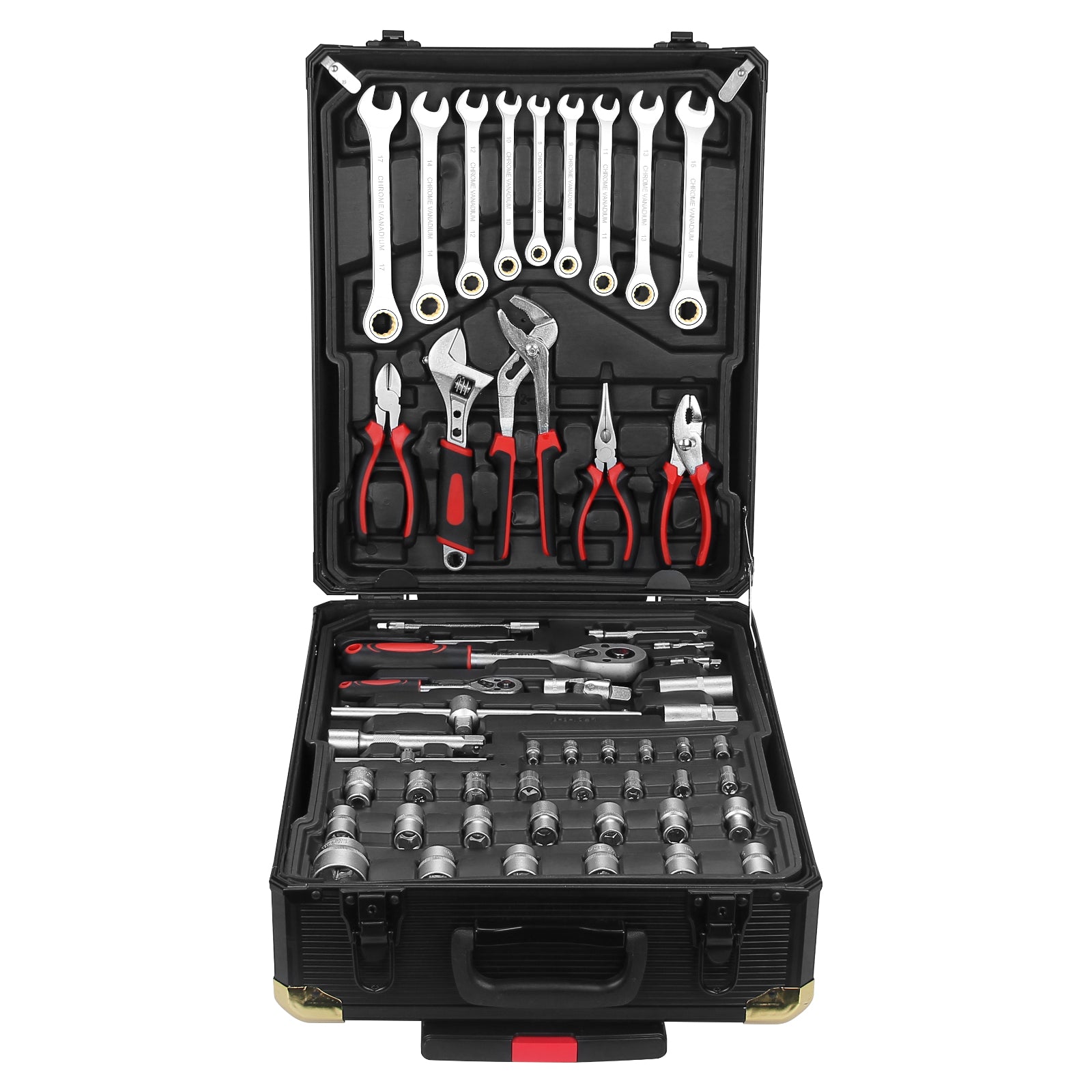 Werkzeugkoffer 599-tlg, Aluminiumkoffer, vielseitiges Werkzeugset für Werkstatt & Haushalt