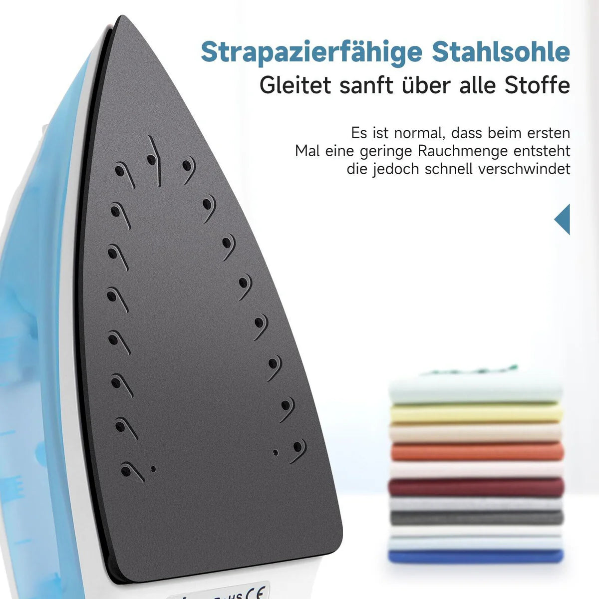 Dampfausbruch und Sprühfunktion für faltenfreie Kleidung