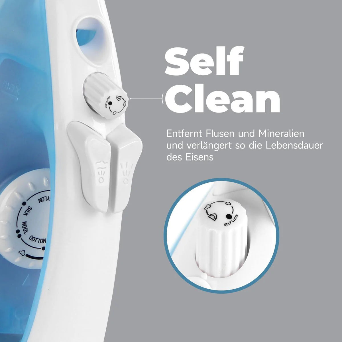 Dampfbügeleisen mit hoher Leistung und schnellem Aufheizen