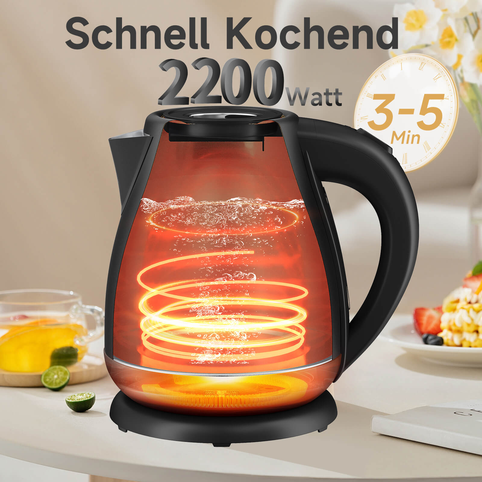 Retro Wasserkocher aus Edelstahl für stilvolle Küchen