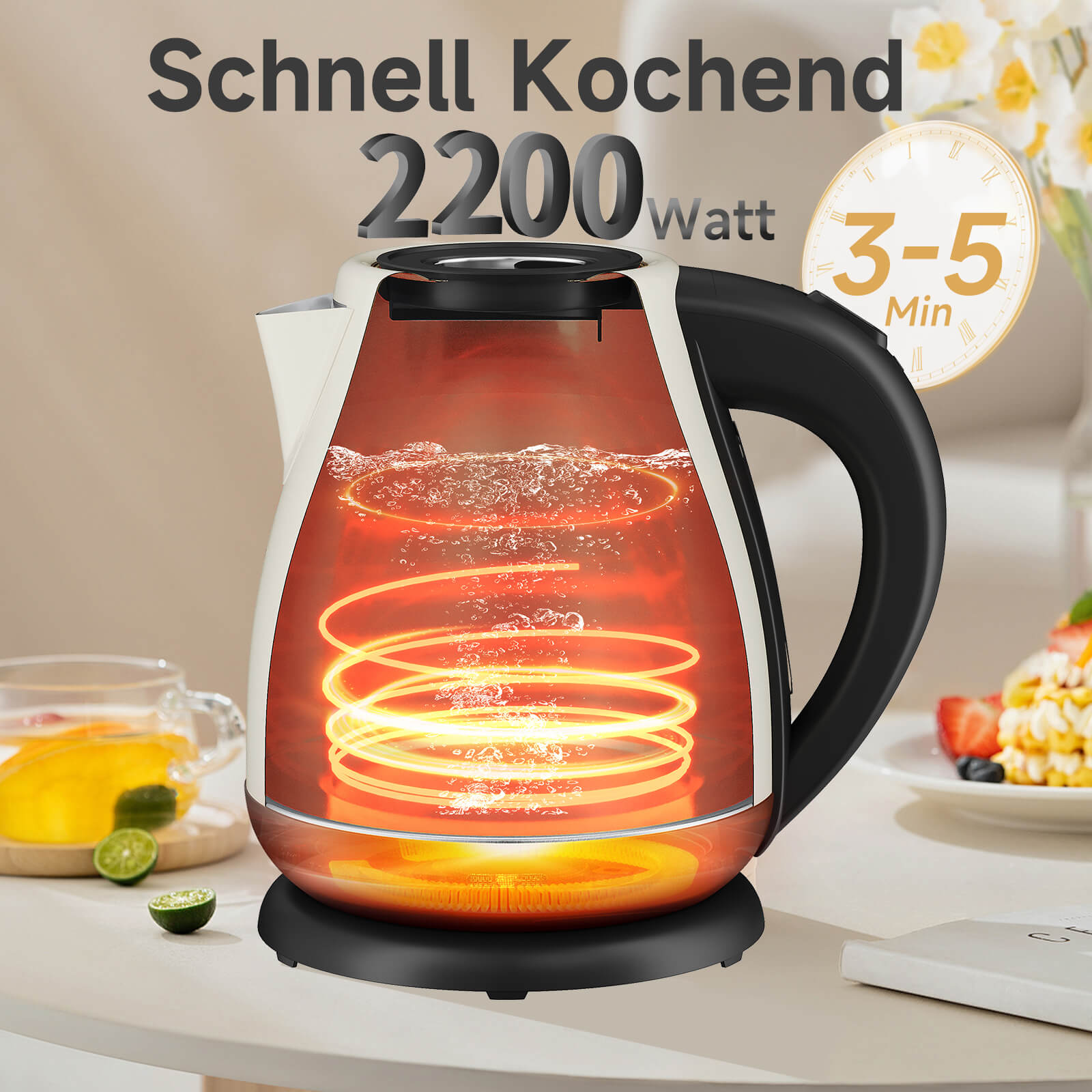 Sicherer Wasserkocher mit automatischer Abschaltung