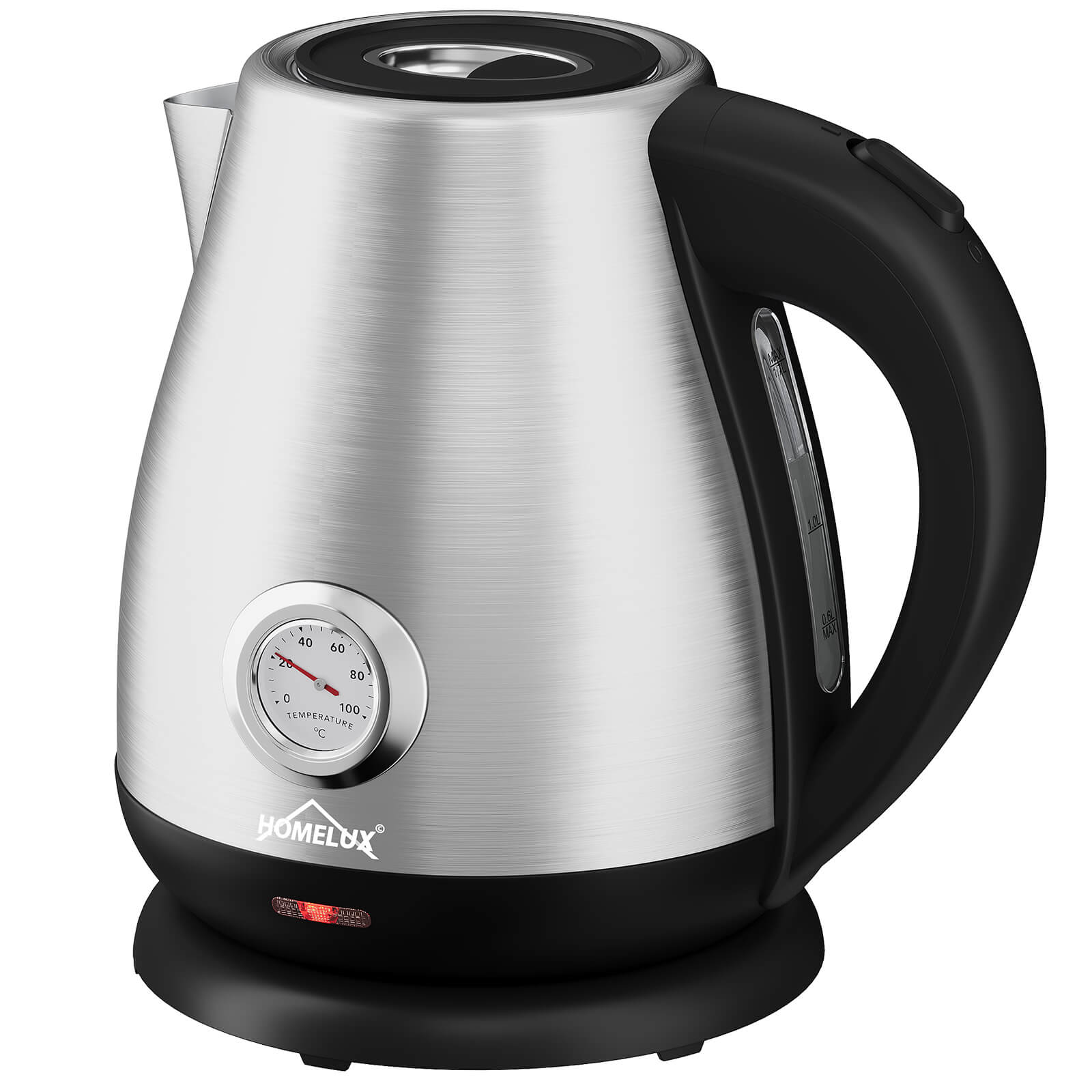 Edelstahl Retro Teekessel mit 1,7L Fassungsvermögen