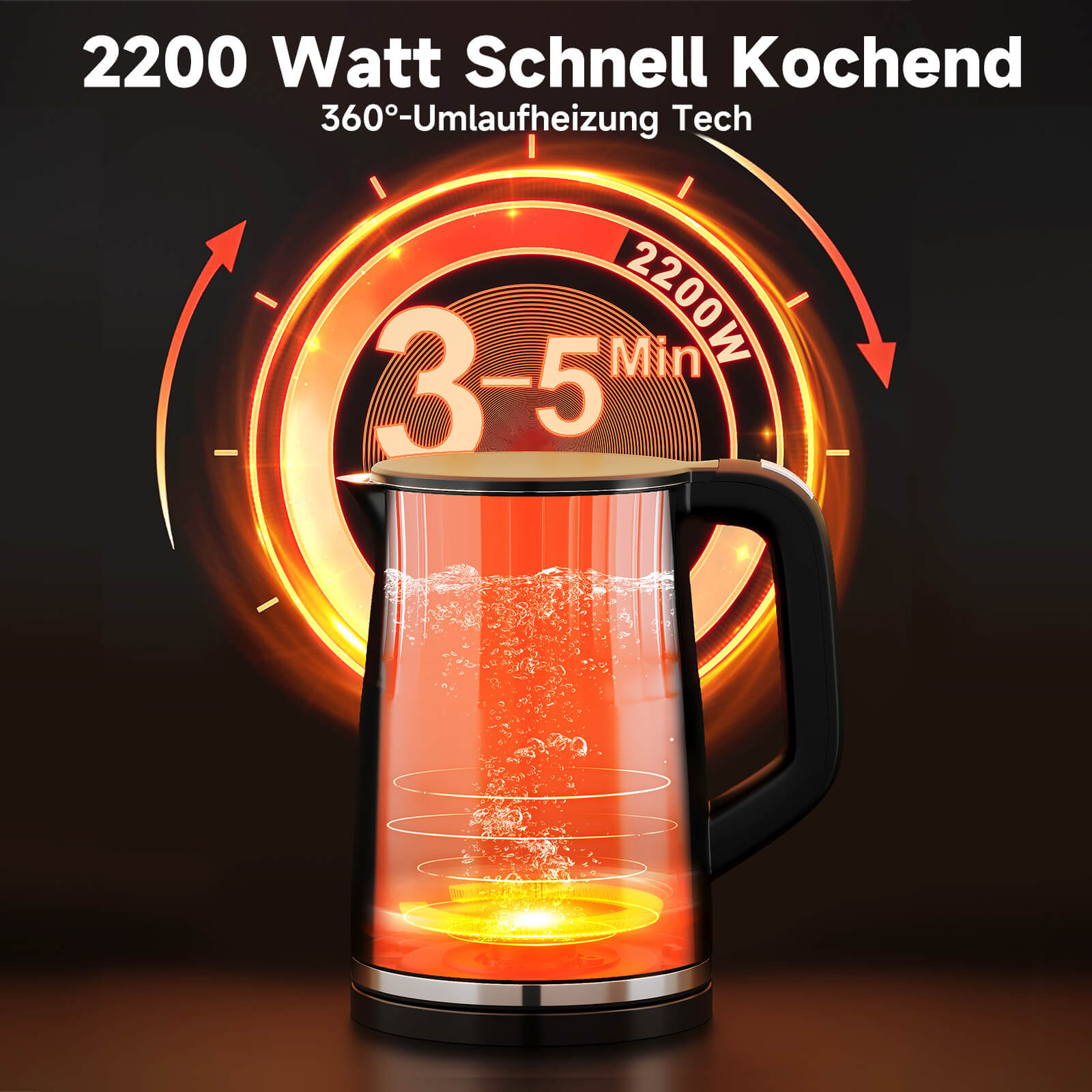 Wasserkocher mit 2 Stunden Warmhaltefunktion