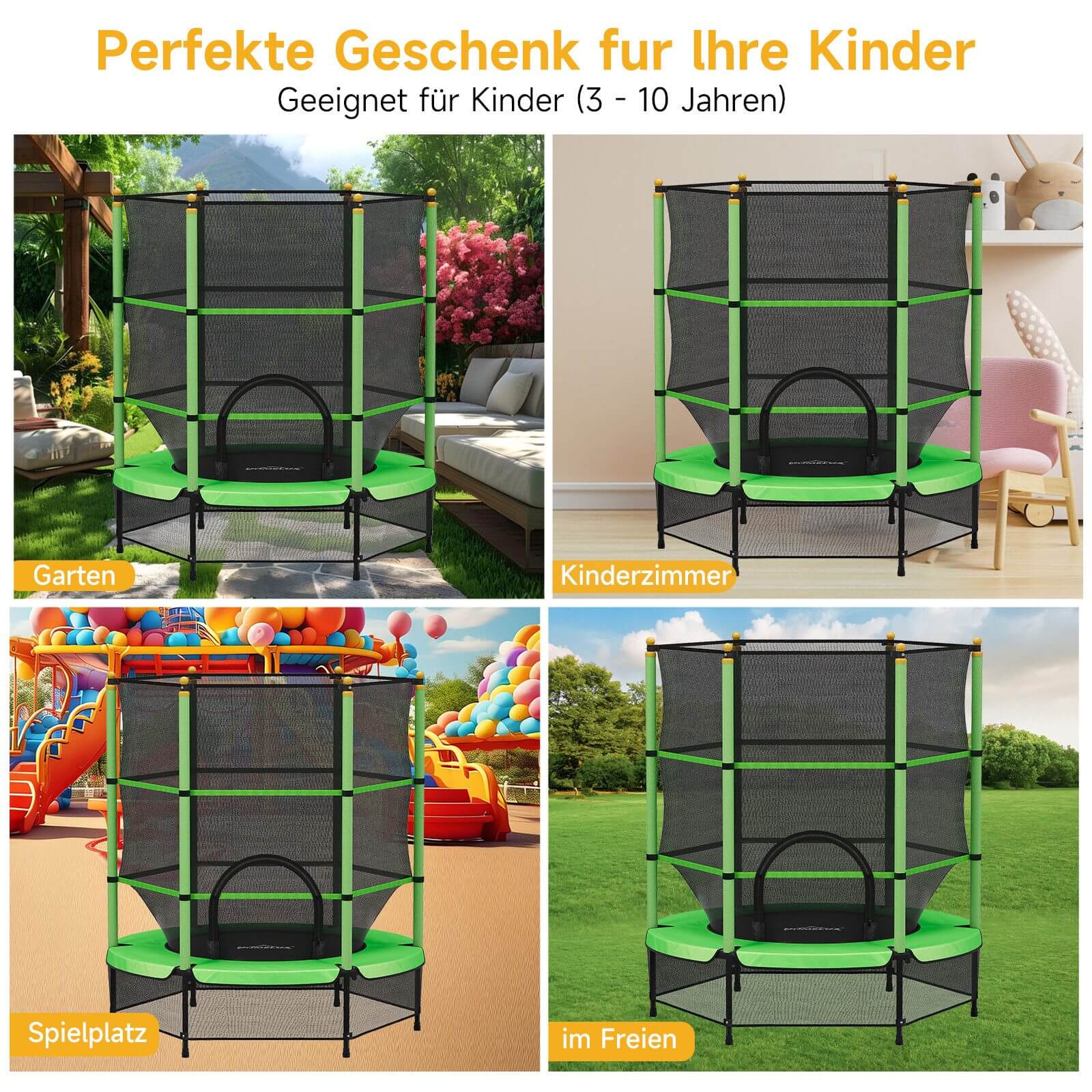 Trampolin mit Gummifüßen – Stabiler und sicherer Stand