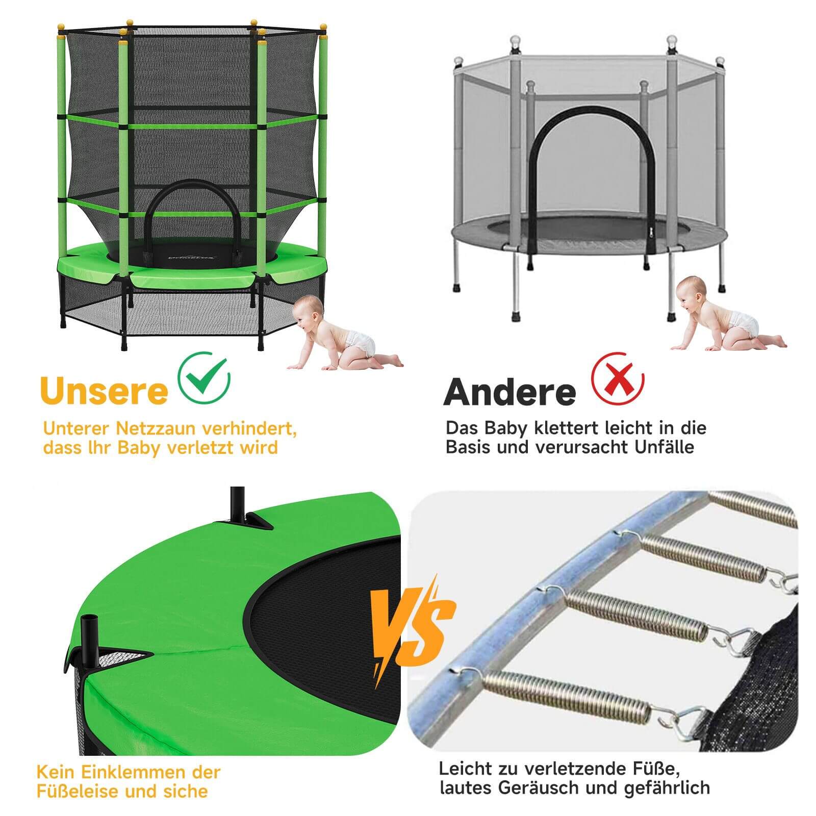 Hochwertiges Sicherheitsnetz für ultimativen Schutz beim Springen