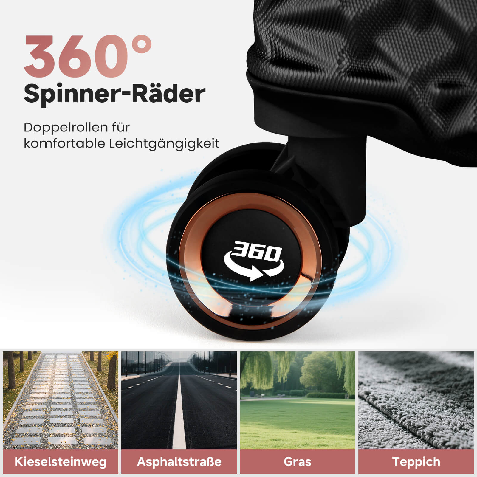 HOMELUX 3-teiliges Kofferset , Hartschalen-Reisekoffer, Leicht, ABS, Trolley-Rollkoffer, M-L-XL Hartschalenkoffer-Set