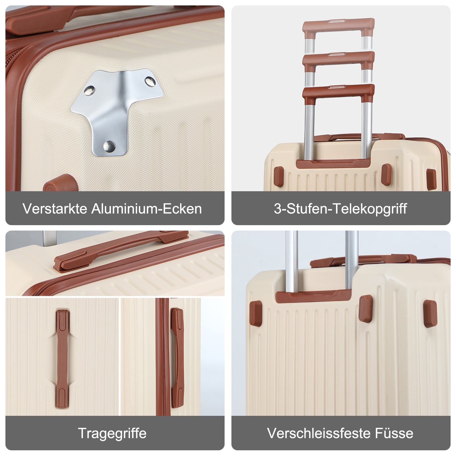 3 Teilig Reisekoffer Kofferset Hartschalen Kofferset mit Rollen Trolley Reisekoffer Set mit TSA-Schloss