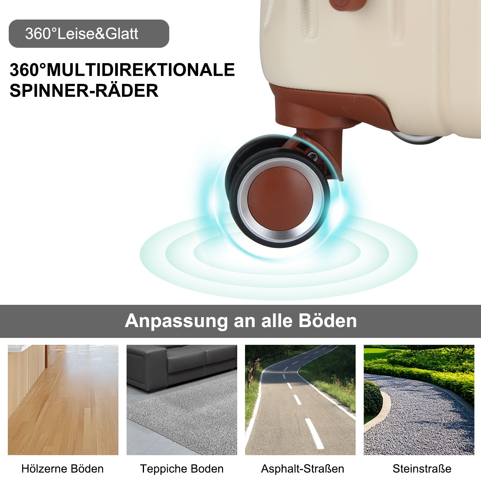 3 Teilig Reisekoffer Kofferset Hartschalen Kofferset mit Rollen Trolley Reisekoffer Set mit TSA-Schloss