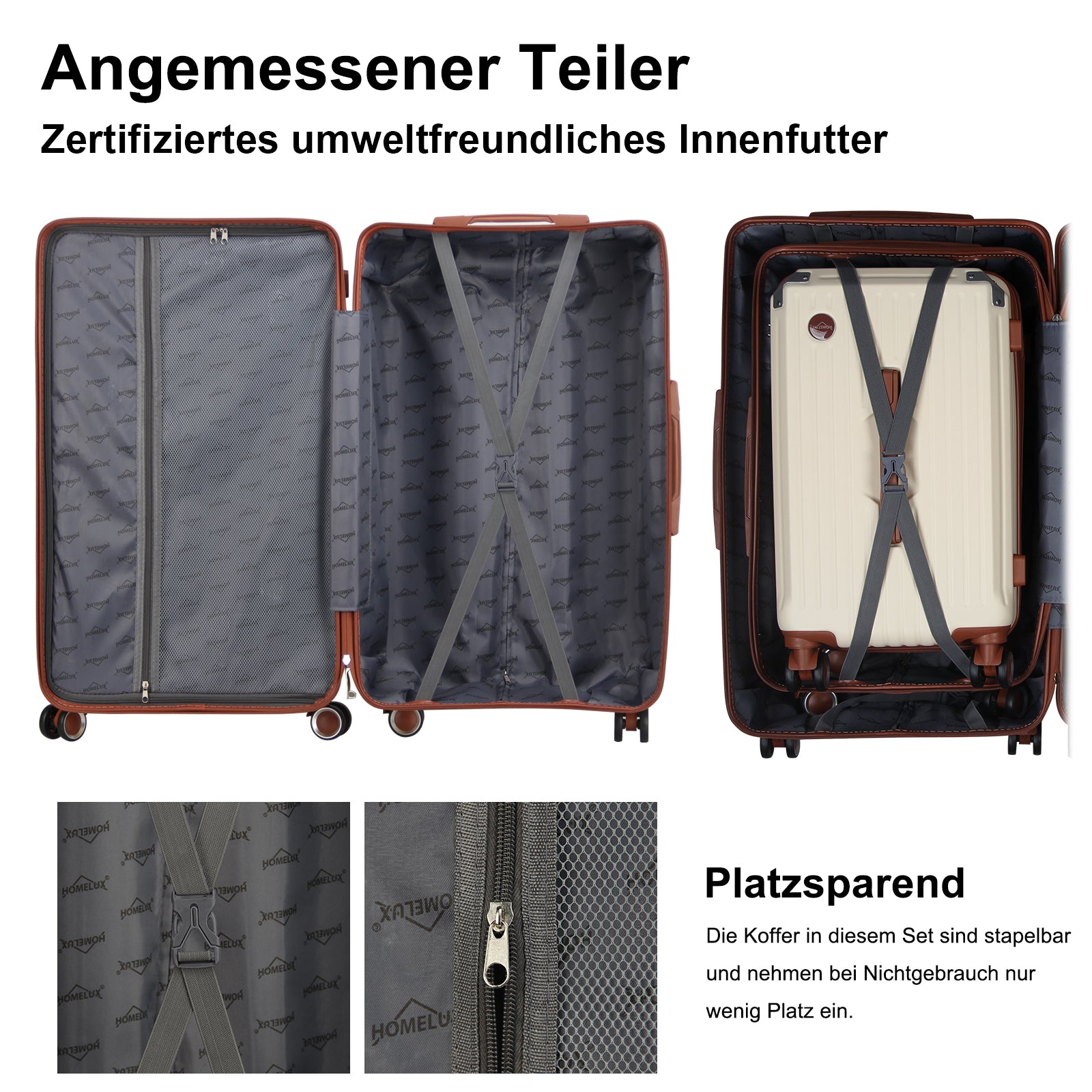 3 Teilig Reisekoffer Kofferset Hartschalen Kofferset mit Rollen Trolley Reisekoffer Set mit TSA-Schloss