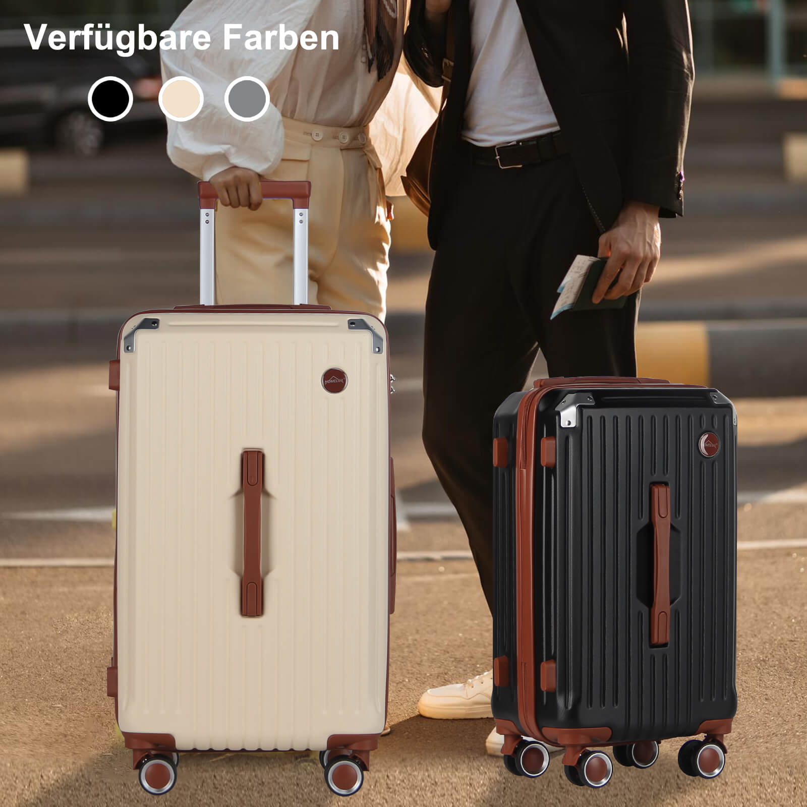 3 Teilig Reisekoffer Kofferset Hartschalen Kofferset mit Rollen Trolley Reisekoffer Set mit TSA-Schloss