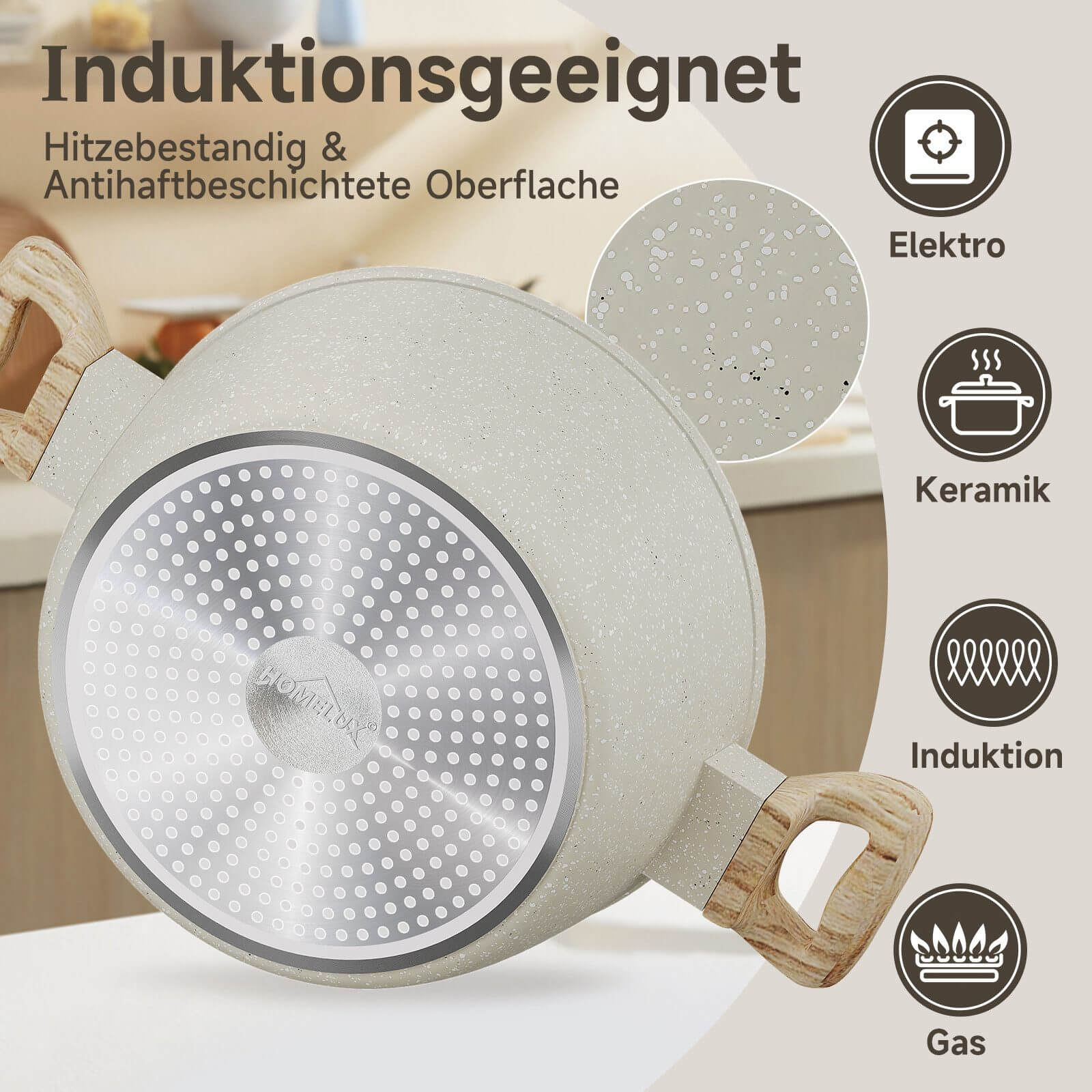 Praktisches 12-teiliges Set mit Dampfgarer-Einsatz