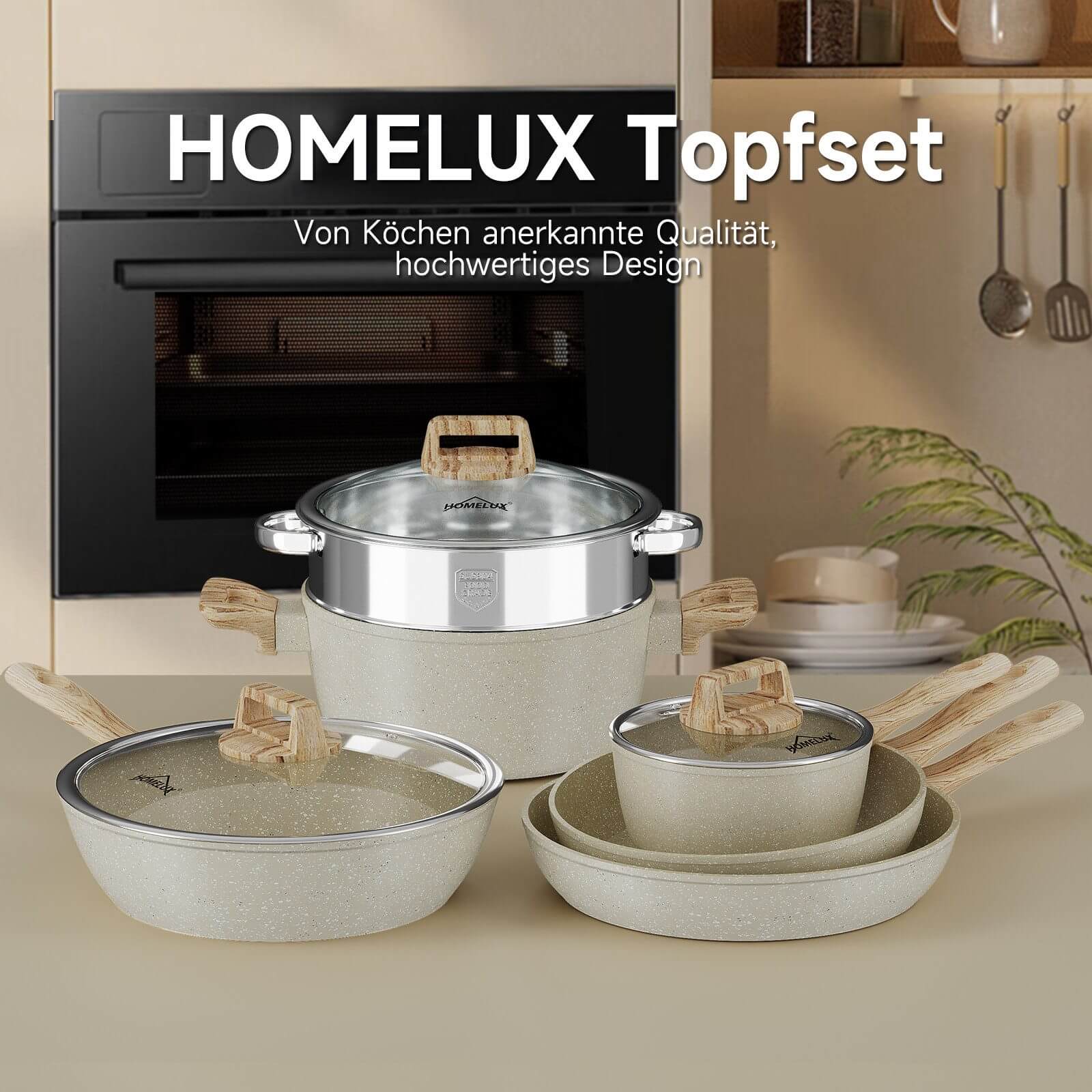 Homelux Topfset für gleichmäßiges und schnelles Erhitzen