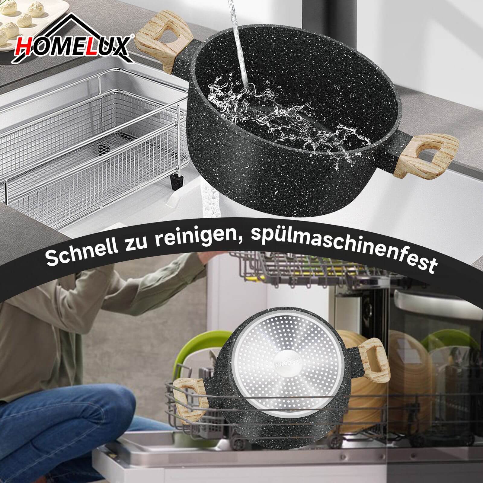 Küchenzubehör Set mit Schöpflöffel und Küchenzange